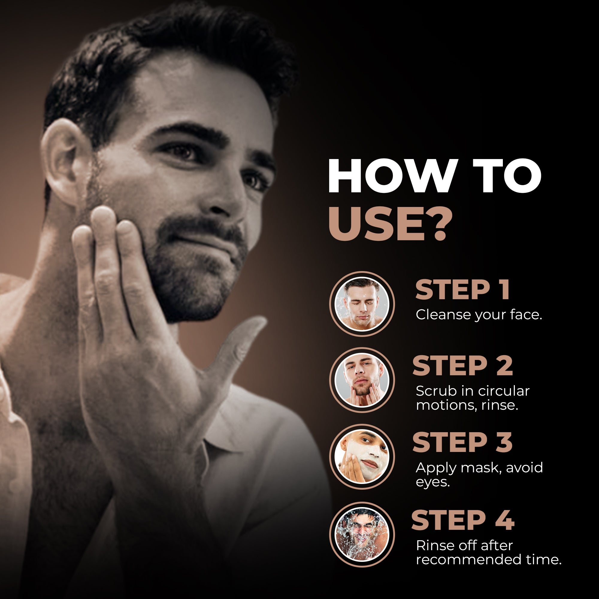 FACE SCRUB + MASK FOR MEN