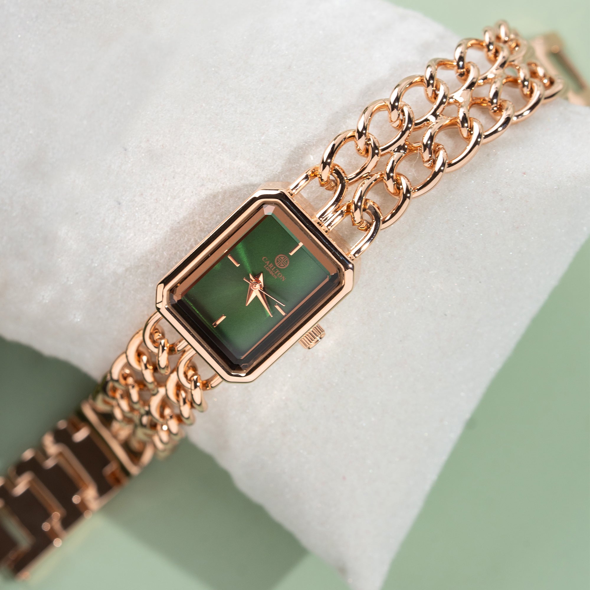 Victoria: Women's Gold/Green Analog Watch
