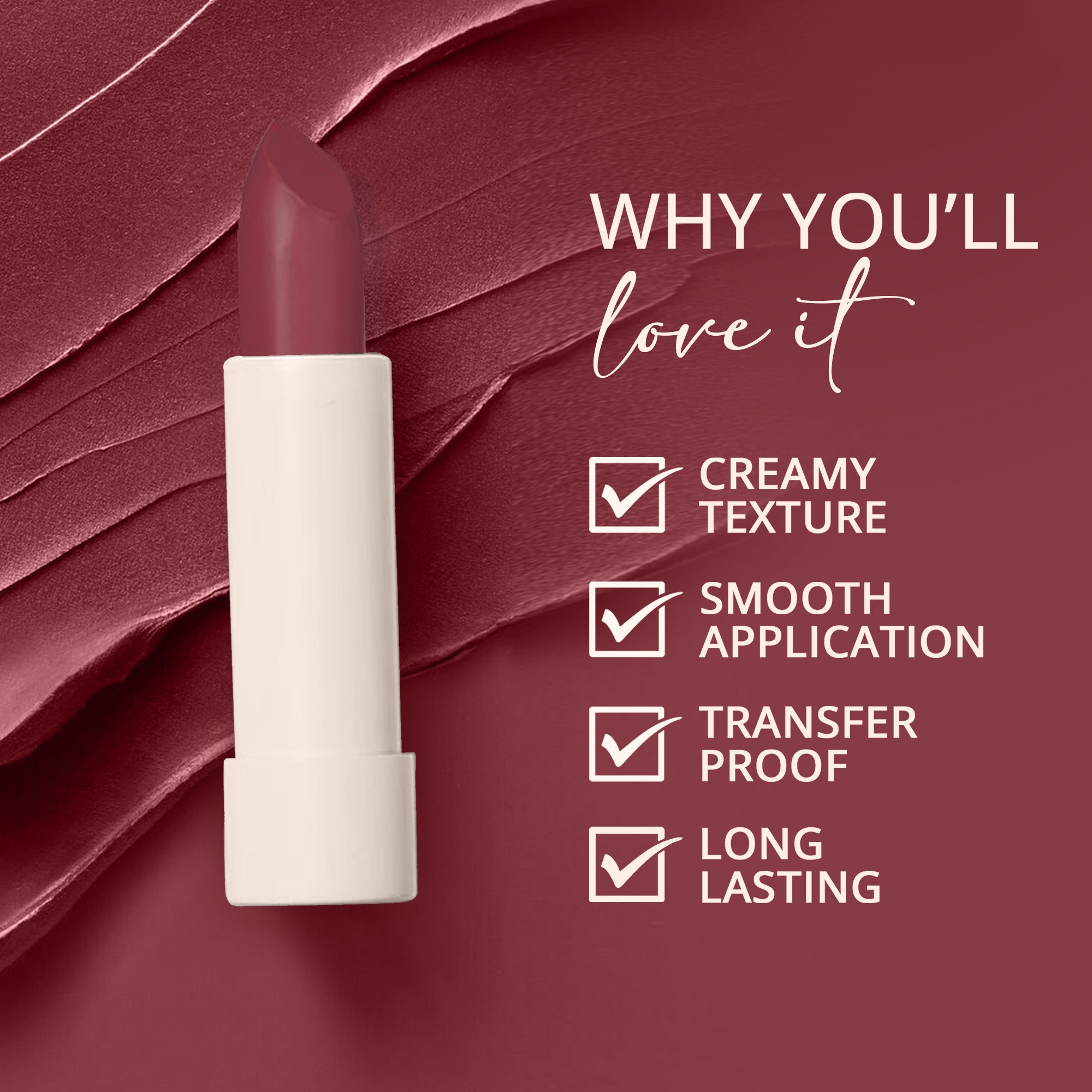 Creamy Matte Bullet Lipstick (Dusky Rose)