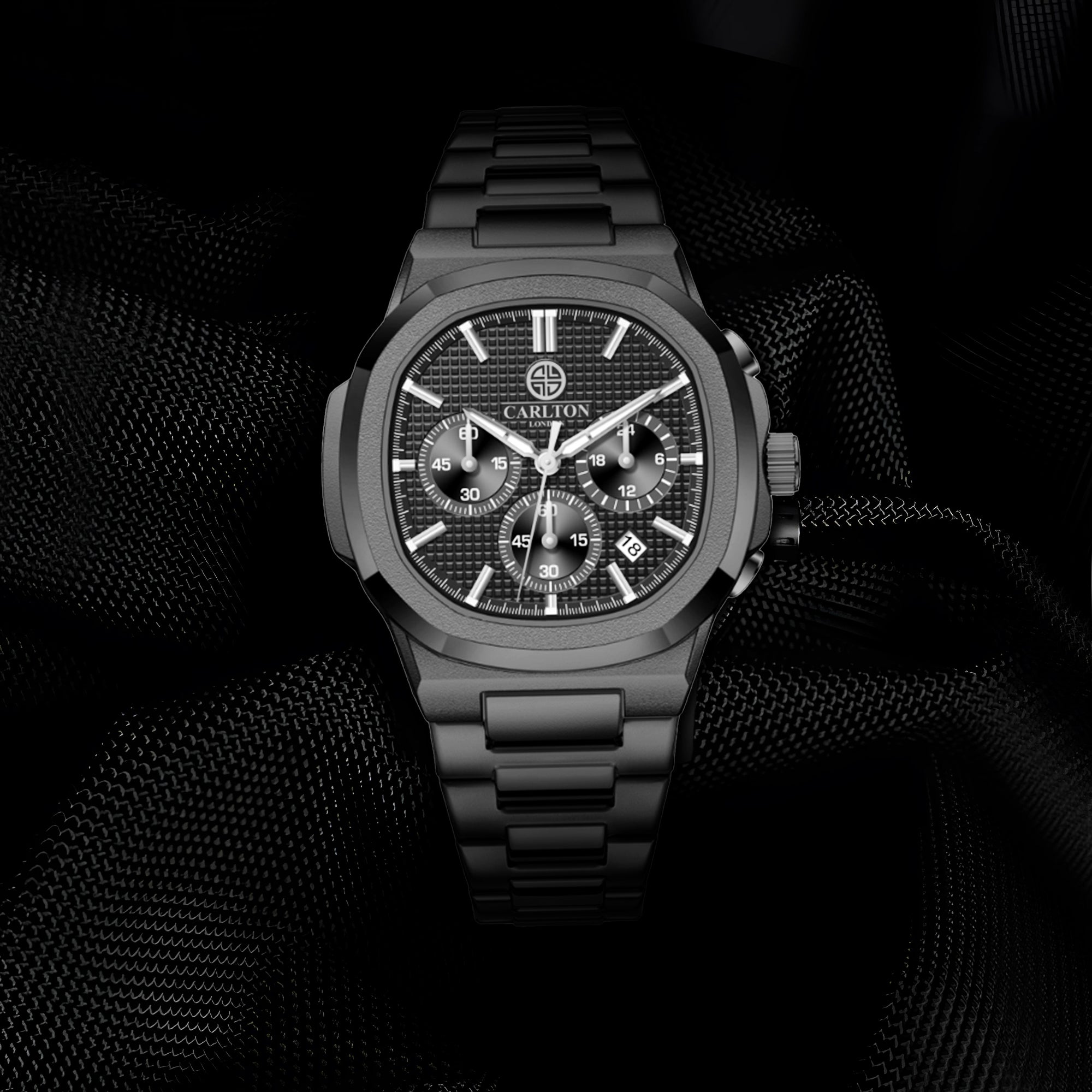 Parker: Men's All-Black Analog Watch - CLSDBLKM