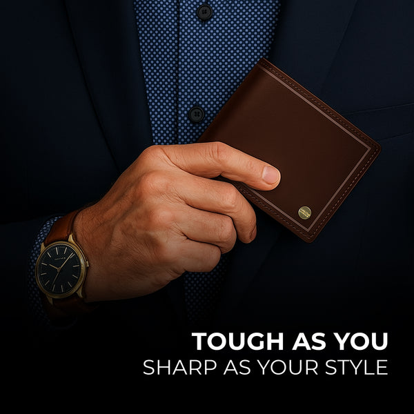 Carlton London Inked Edge Men's Leather Wallet