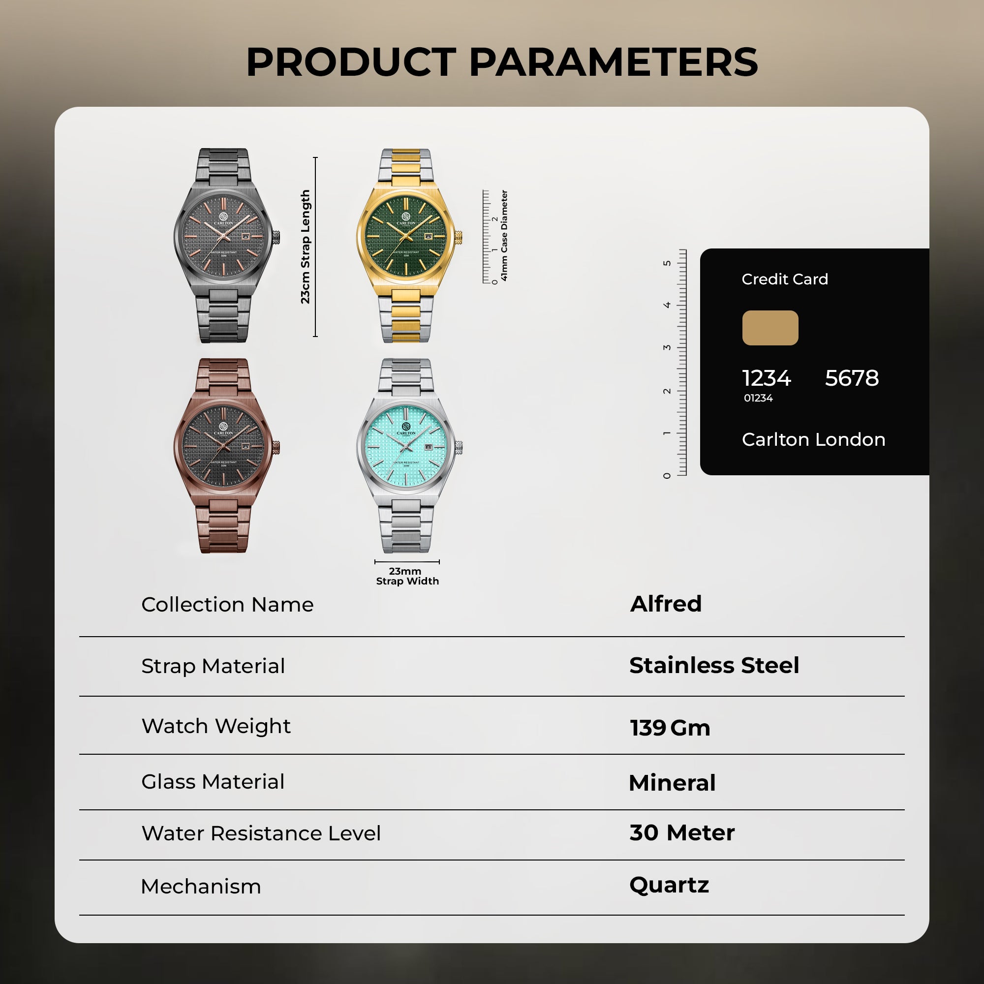 Alfred: Men Black / Dark Grey Analog Watch - CLMWT-01