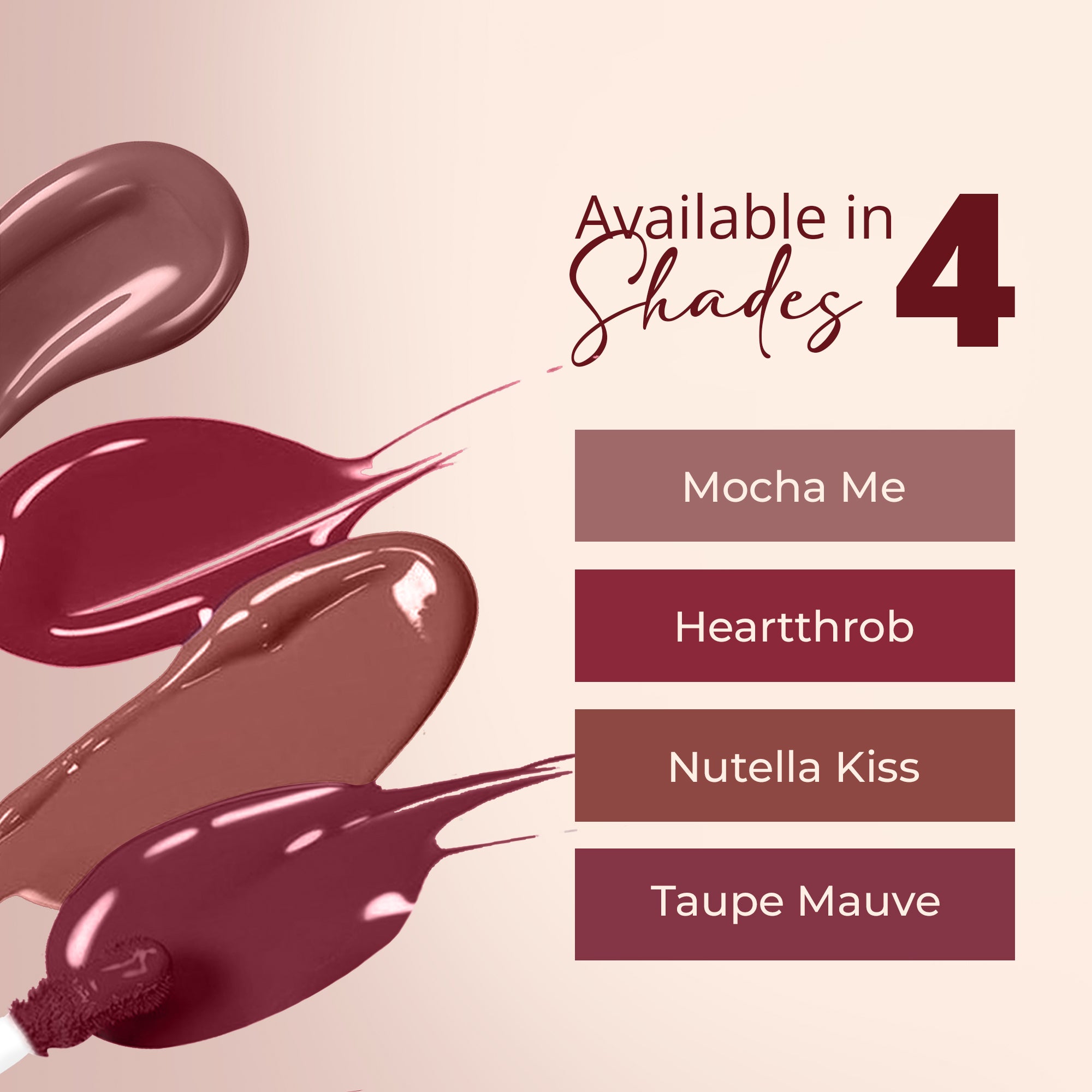 Coral Blush: Pack of 4 Marque Matte Liquid Lipstick