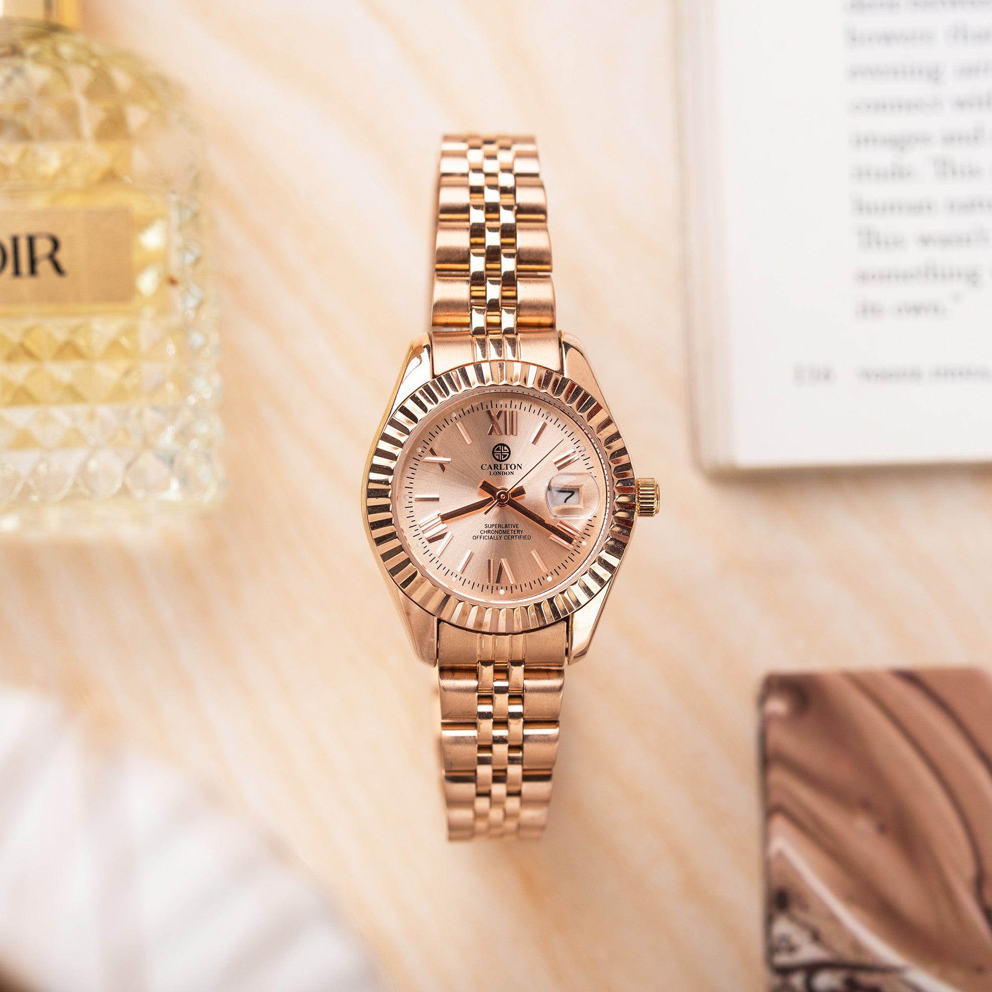 Harper: Mini Rose Gold Stainless Steel Women Analog Watch - CLRLW-002
