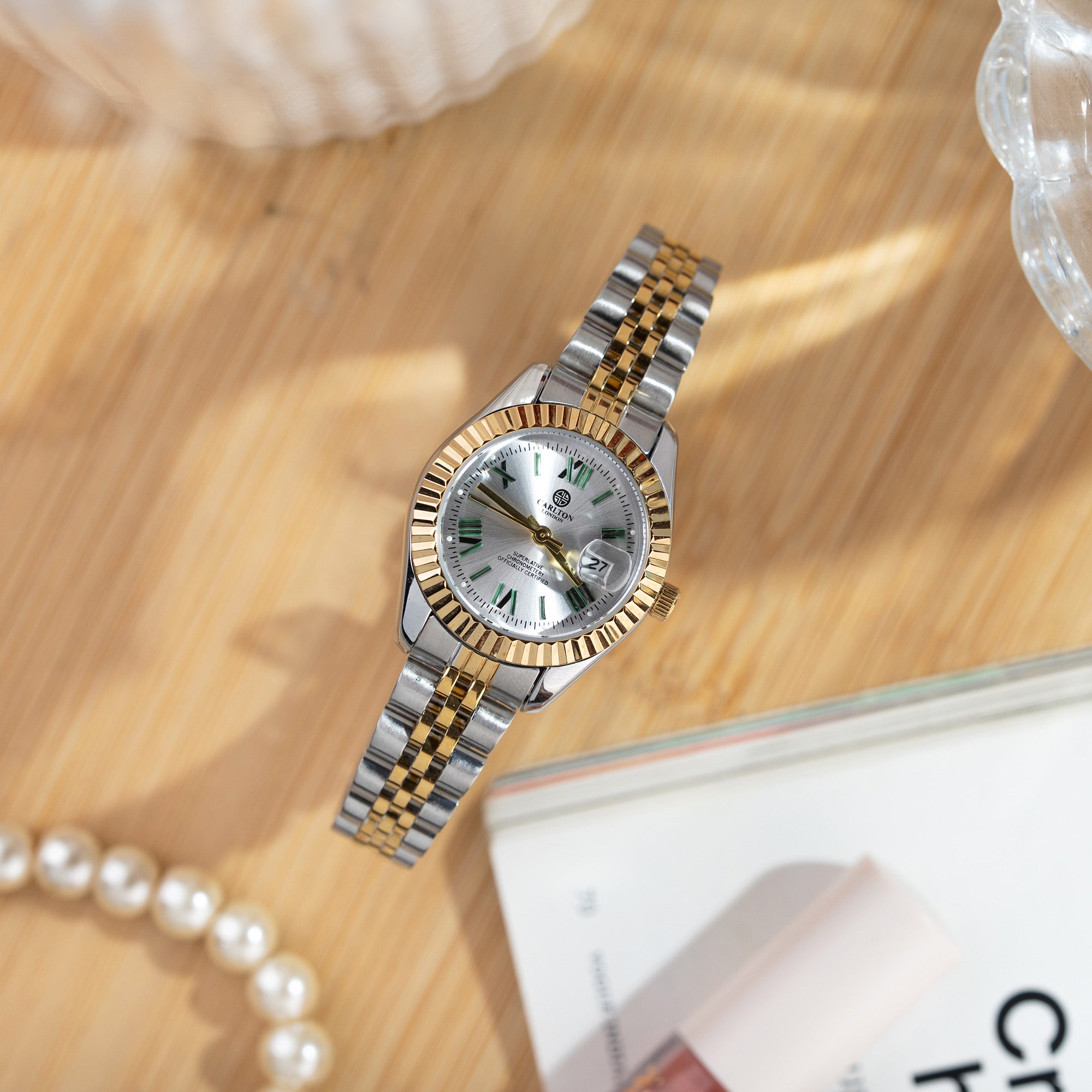 Harper: Mini White Stainless Steel Women Analog Watch