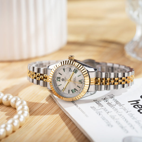 Harper: Mini White Stainless Steel Women Analog Watch