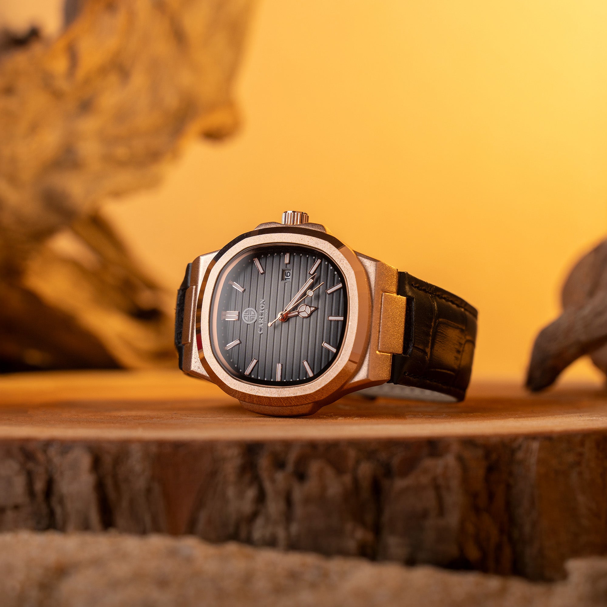 Jordan : Mens Black Leather Analog Watch