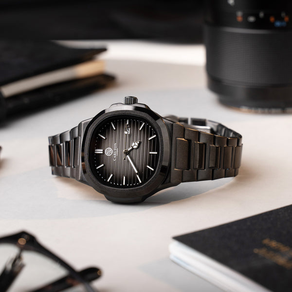 Arthur: Men's Black Stainless Steel Analog Watch - CLSBLKNM