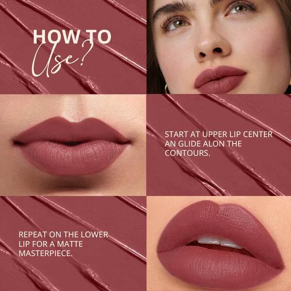 Creamy Matte Bullet Lipstick (Amber Mauve)