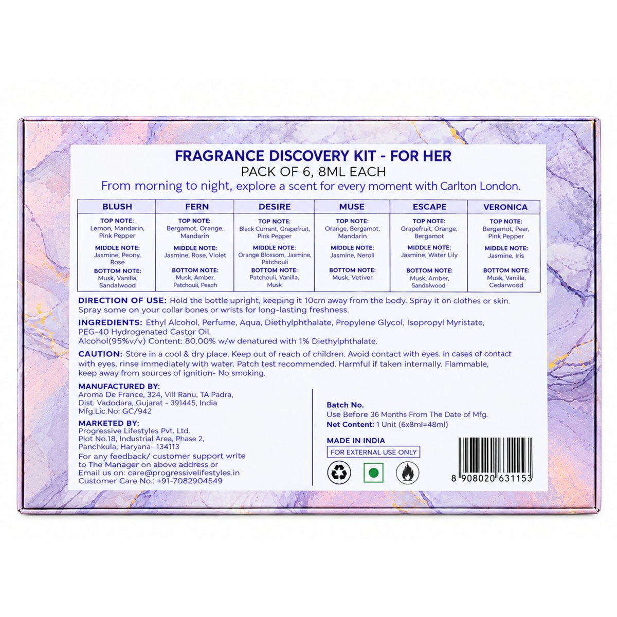 Ecstasy Women Perfume Gift Set of 6 - CLPLG011