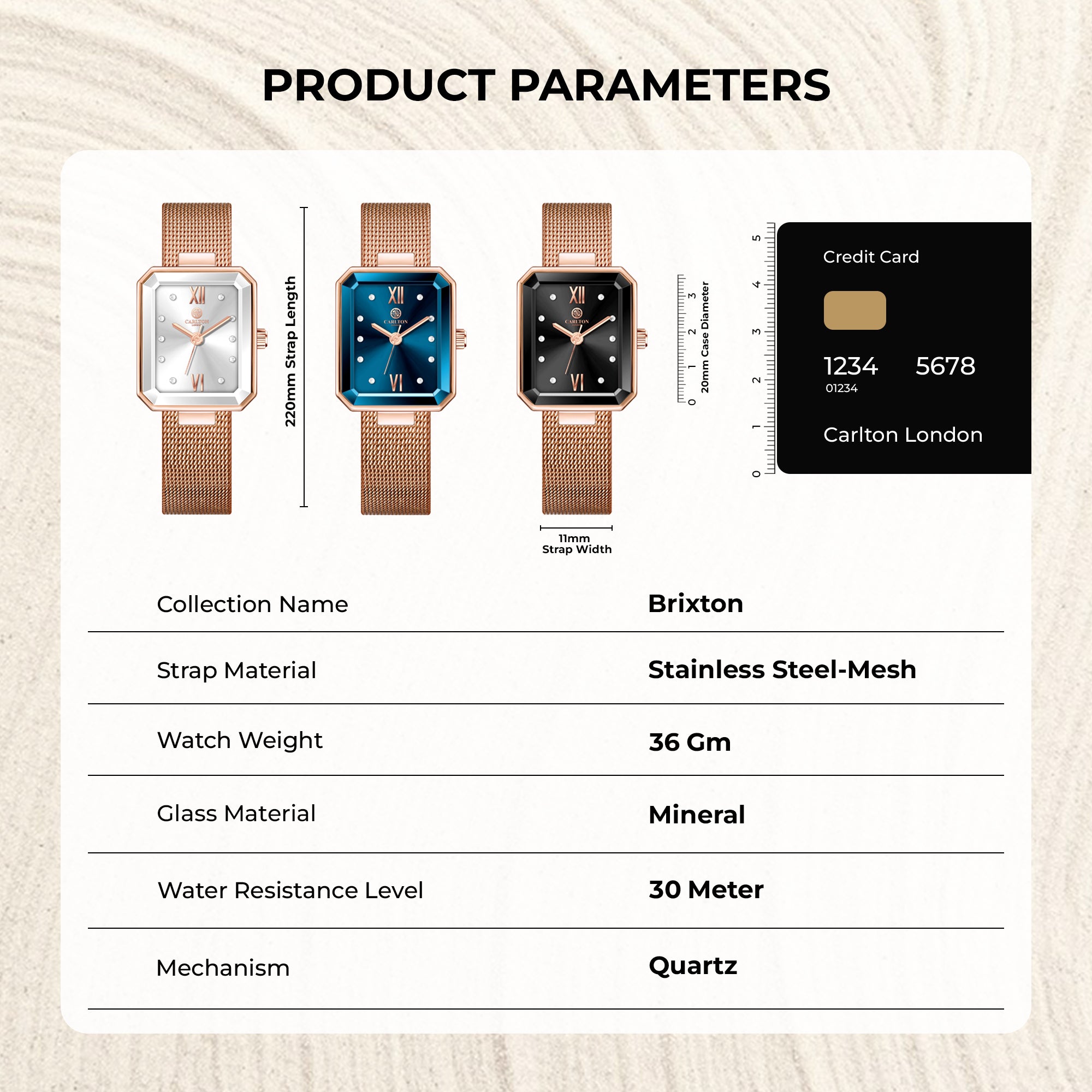 Brixton: Women's Blue/Rose Gold Analog Watch