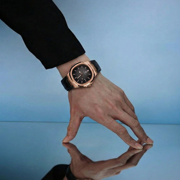 Jordan : Mens Black Leather Analog Watch