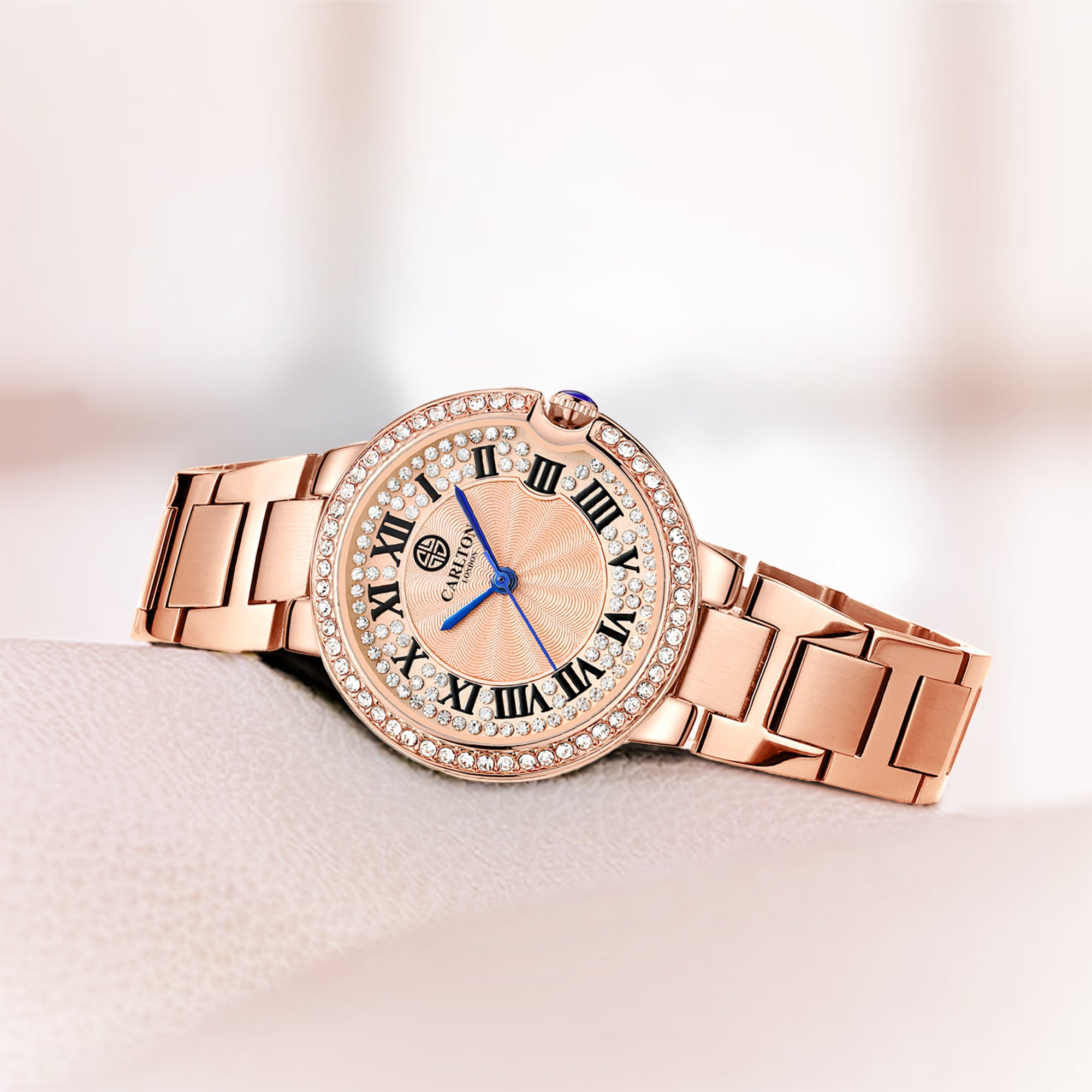Charlotte : Rose Gold Stainless Steel Women Analog Watch