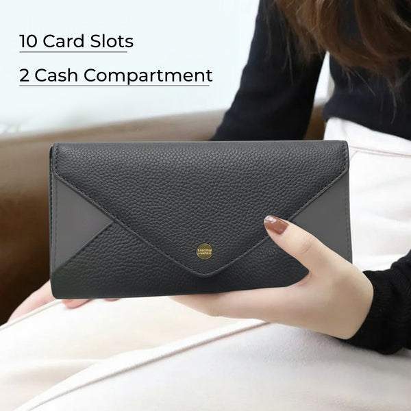 Carlton London Color blocked Textured Two Fold Wallet - Grey