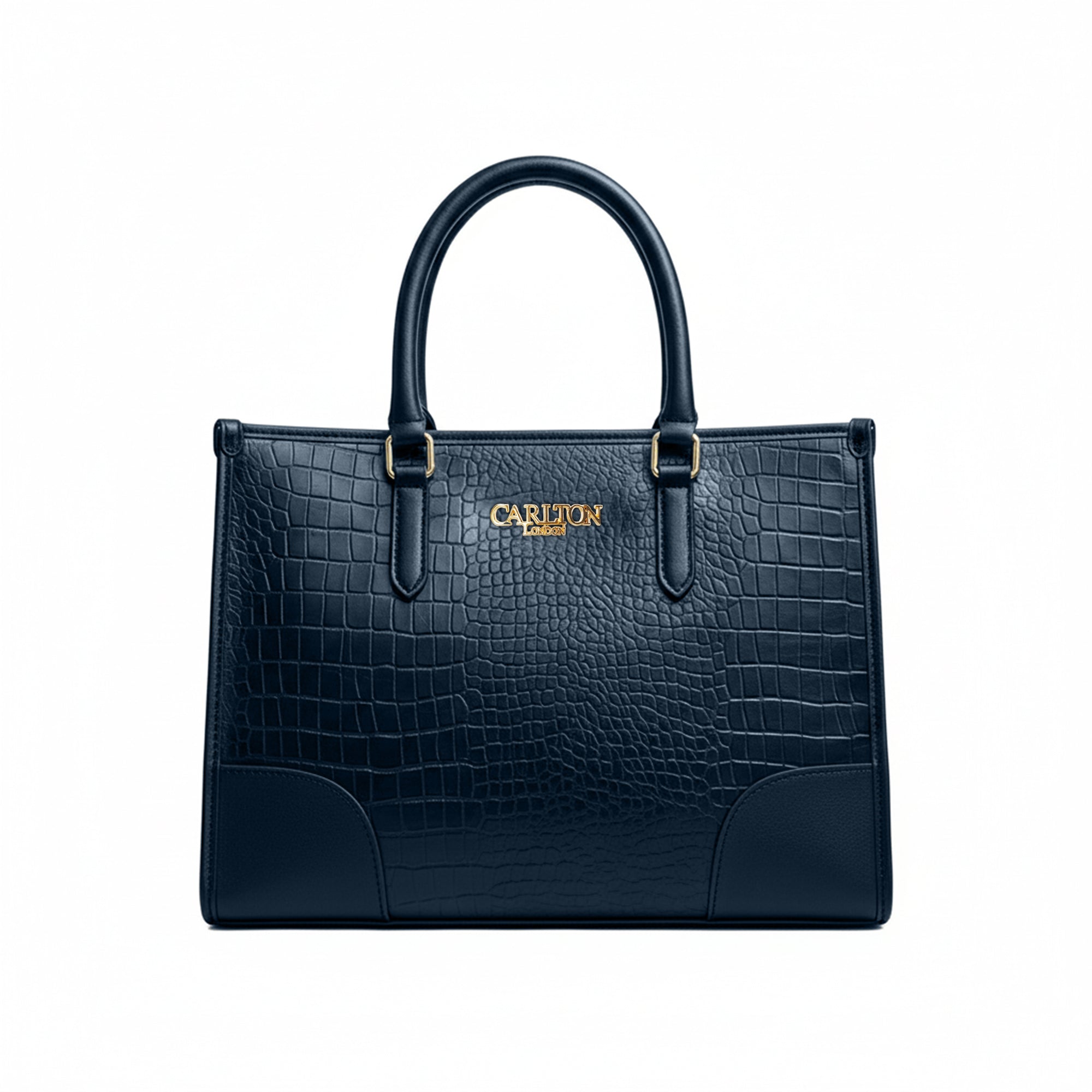 Carlton London Navy Croc Textured Structured Bag - CLLP-817 Navy