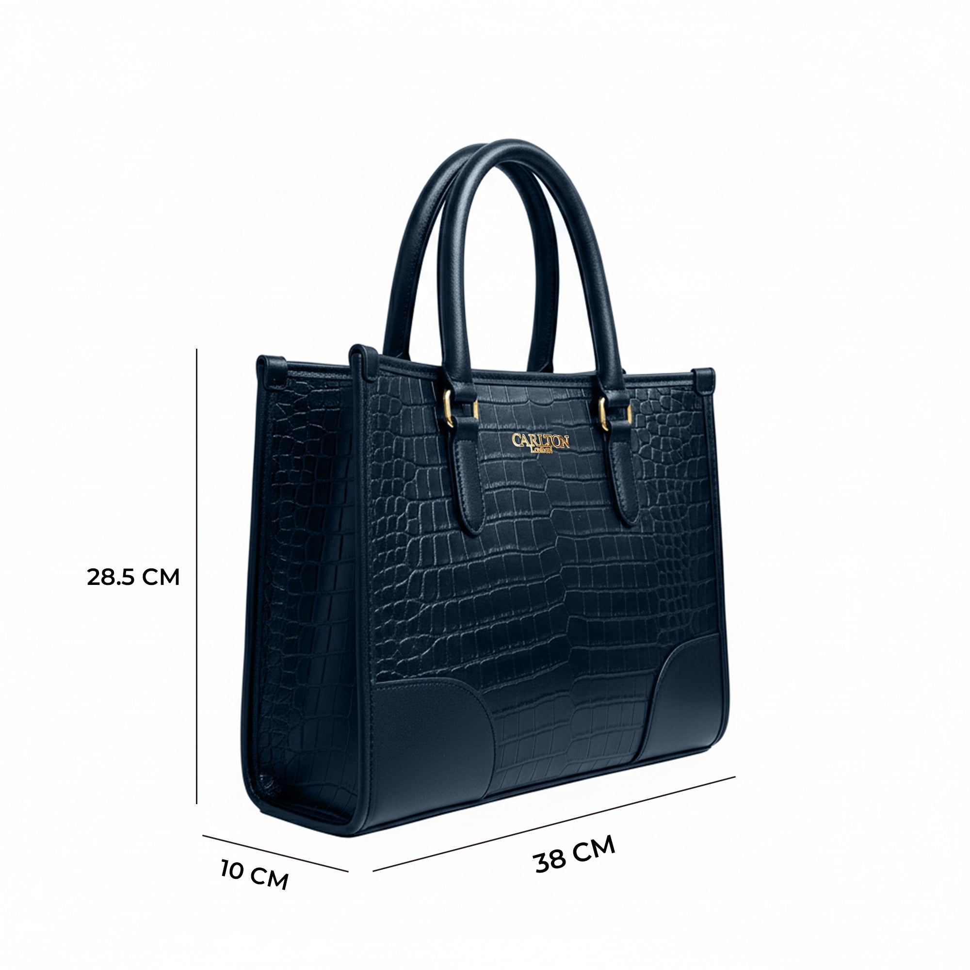 Carlton London Navy Croc Textured Structured Bag - CLLP-817 Navy