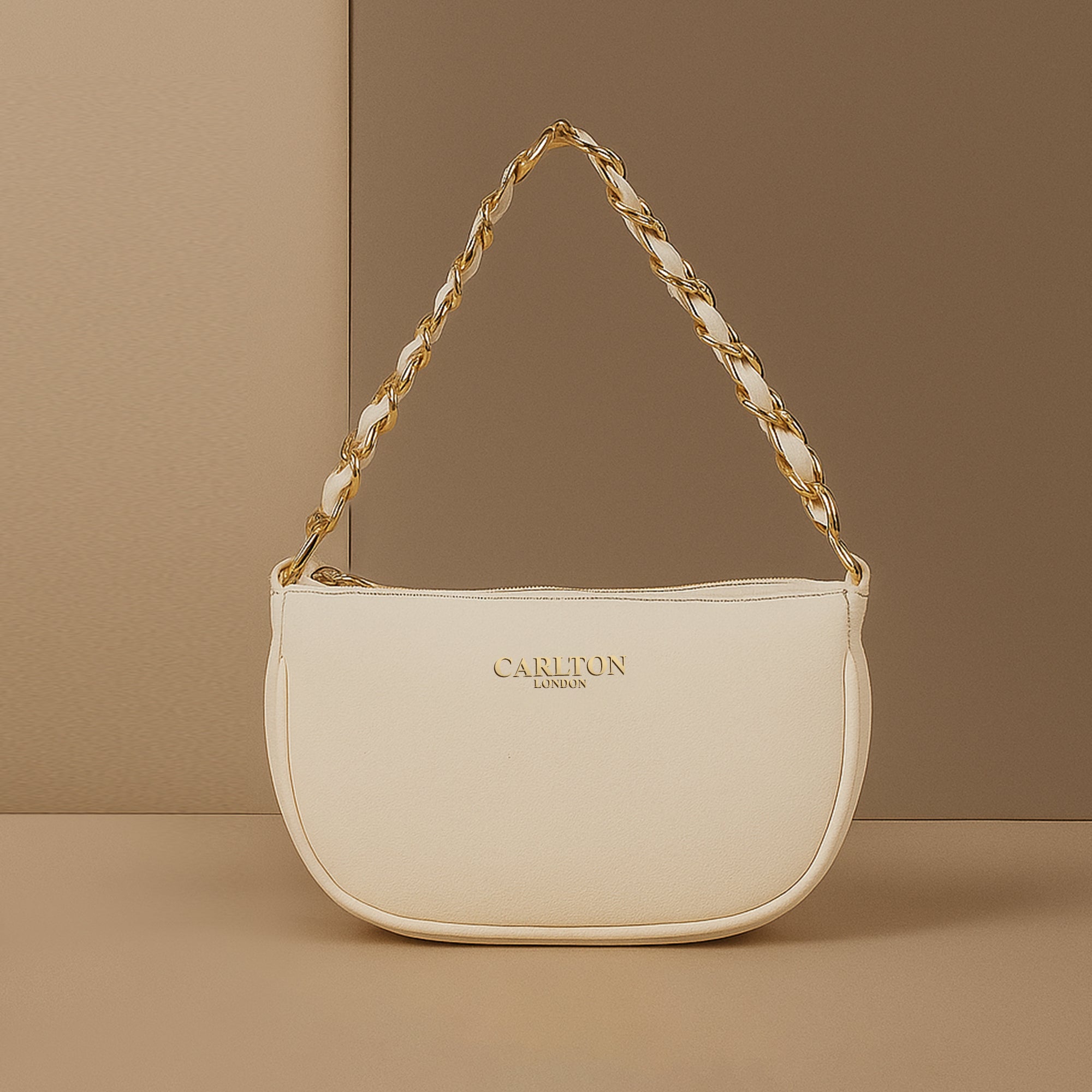 Carlton London Raffaella Handbag with Gold Chain Strap