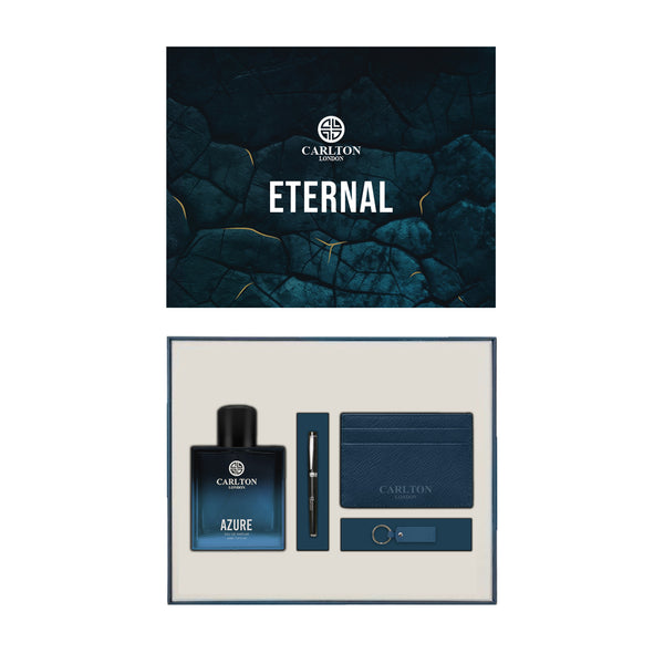 GIFT SET OF 4 Azure Perfume + Pen + Key Chain + Card Holder