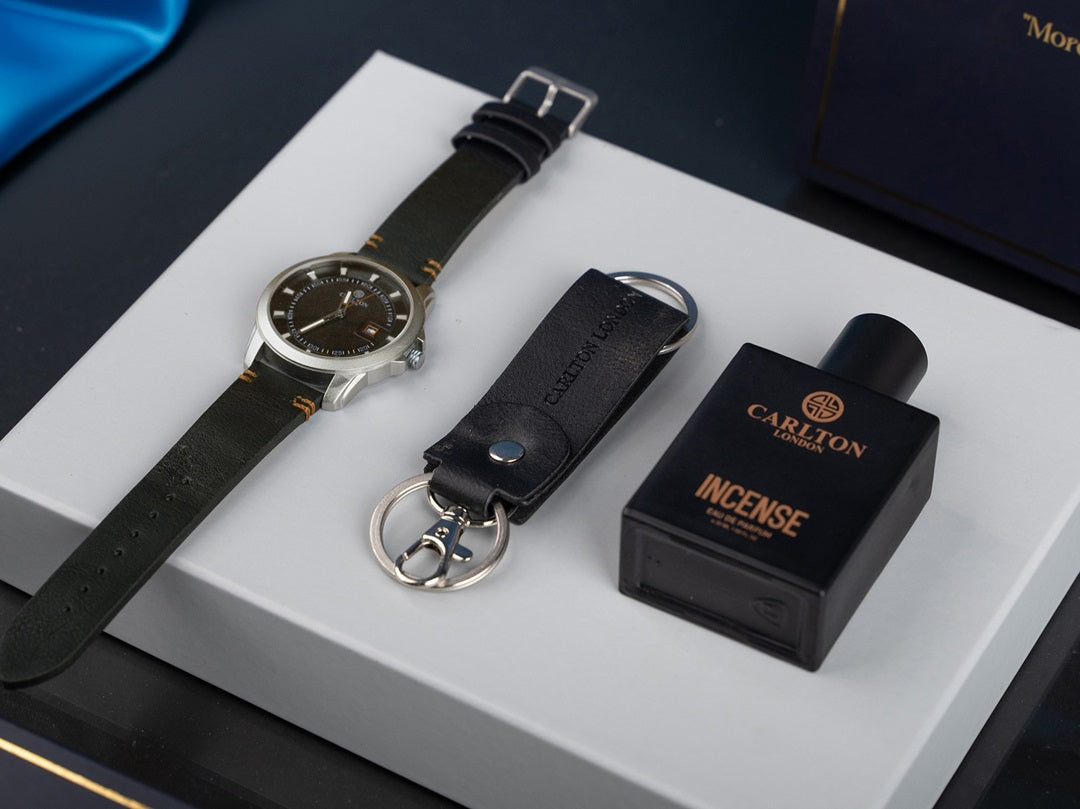 Men Gift Set 3 - Incense Perfume + Watch +Key Chain