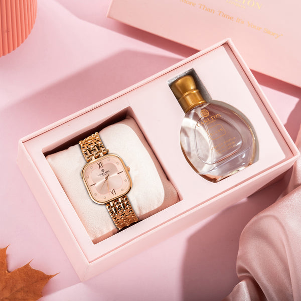 Women Gift Set | Chelsea Pink Watch + Blush Perfume
