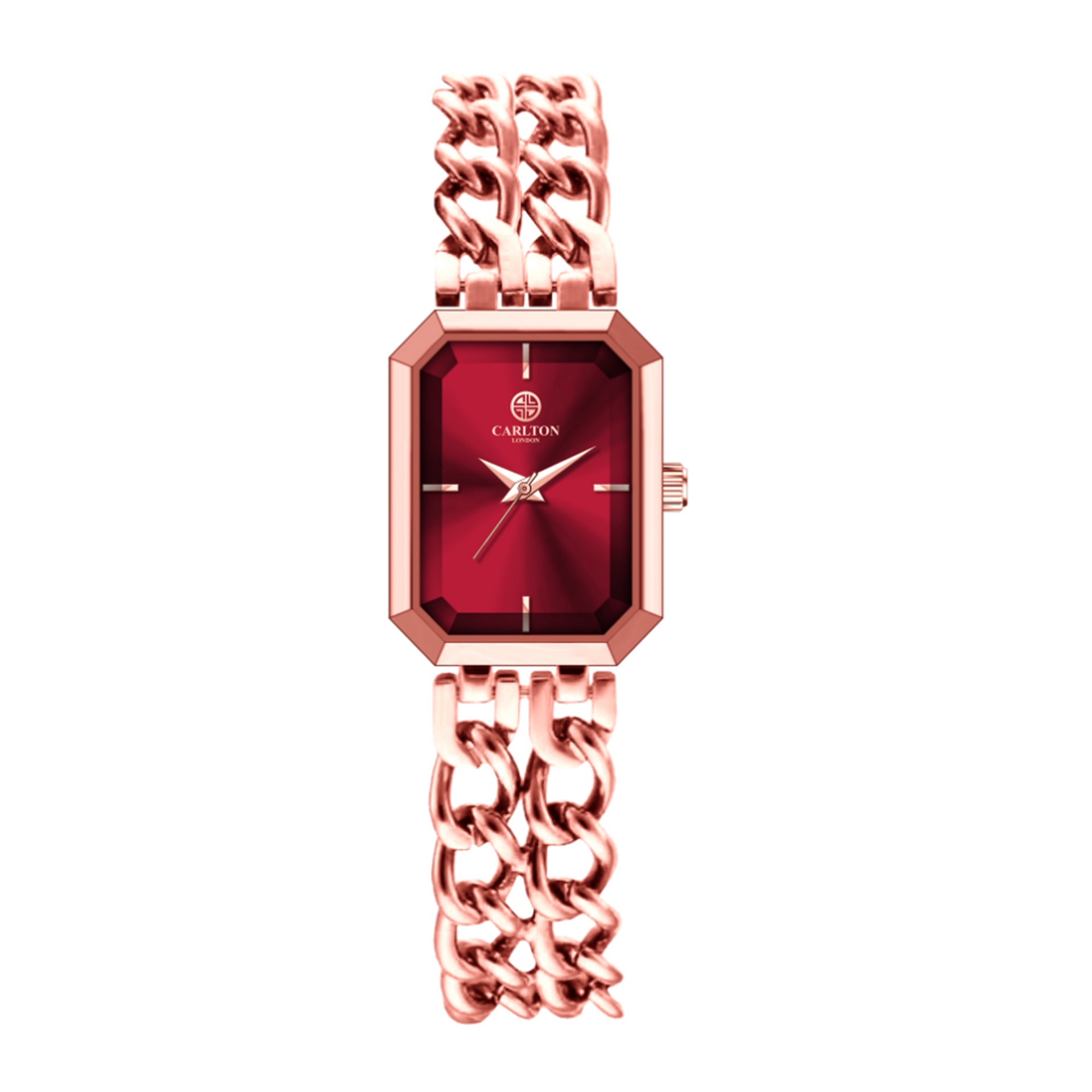 Victoria: Women's Rose Gold/Red Analog Watch