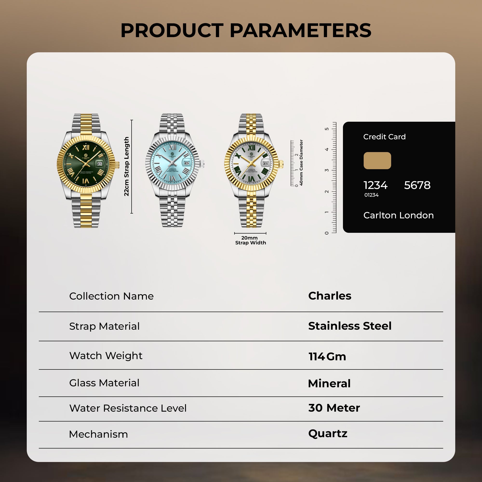 Charles Men Green Analog Watch - CLRLM-001