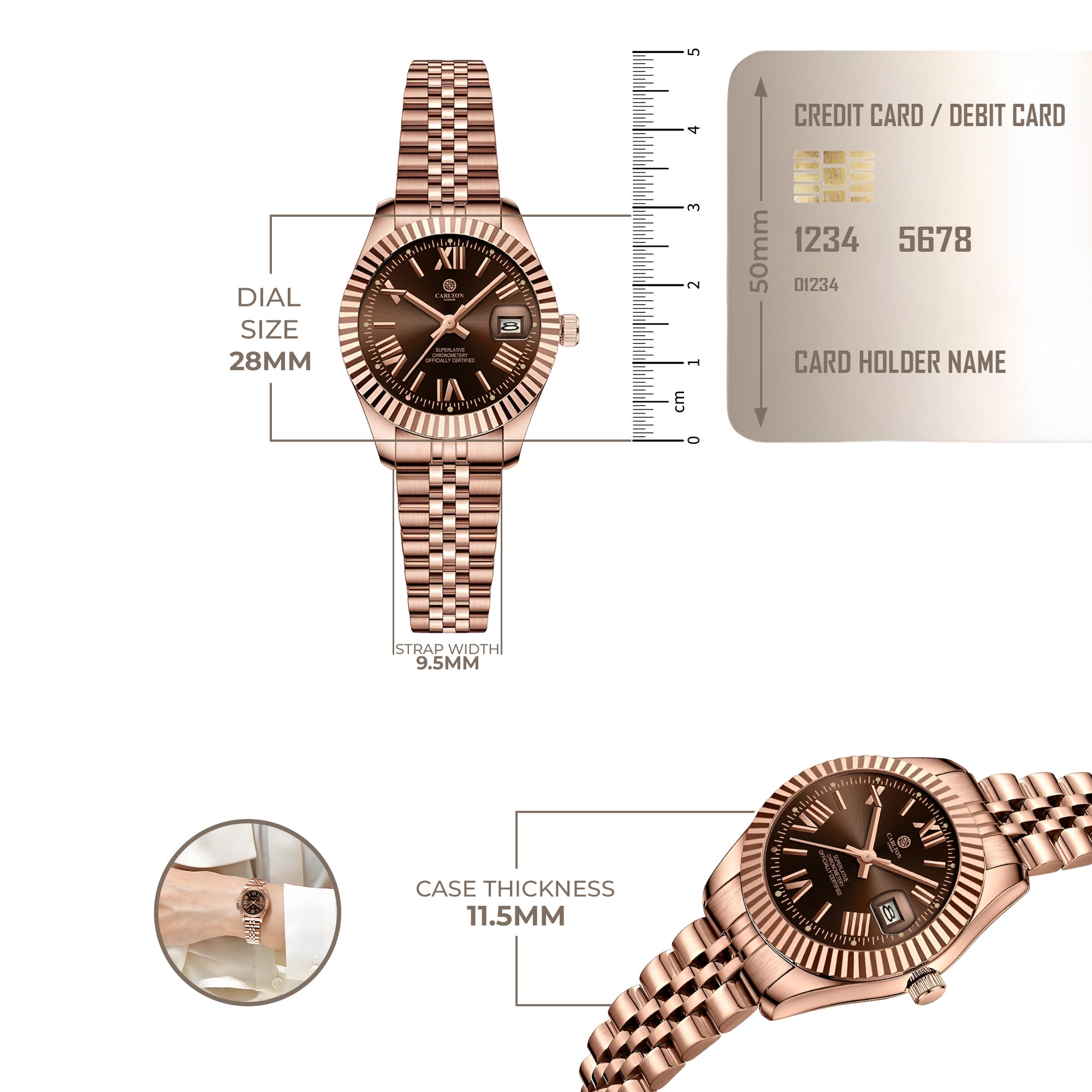 Harper: Mini Brown Stainless Steel Women Analog Watch