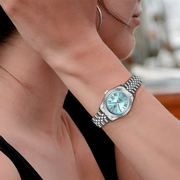 Harper: Mini Blue Stainless Steel Women Analog Watch