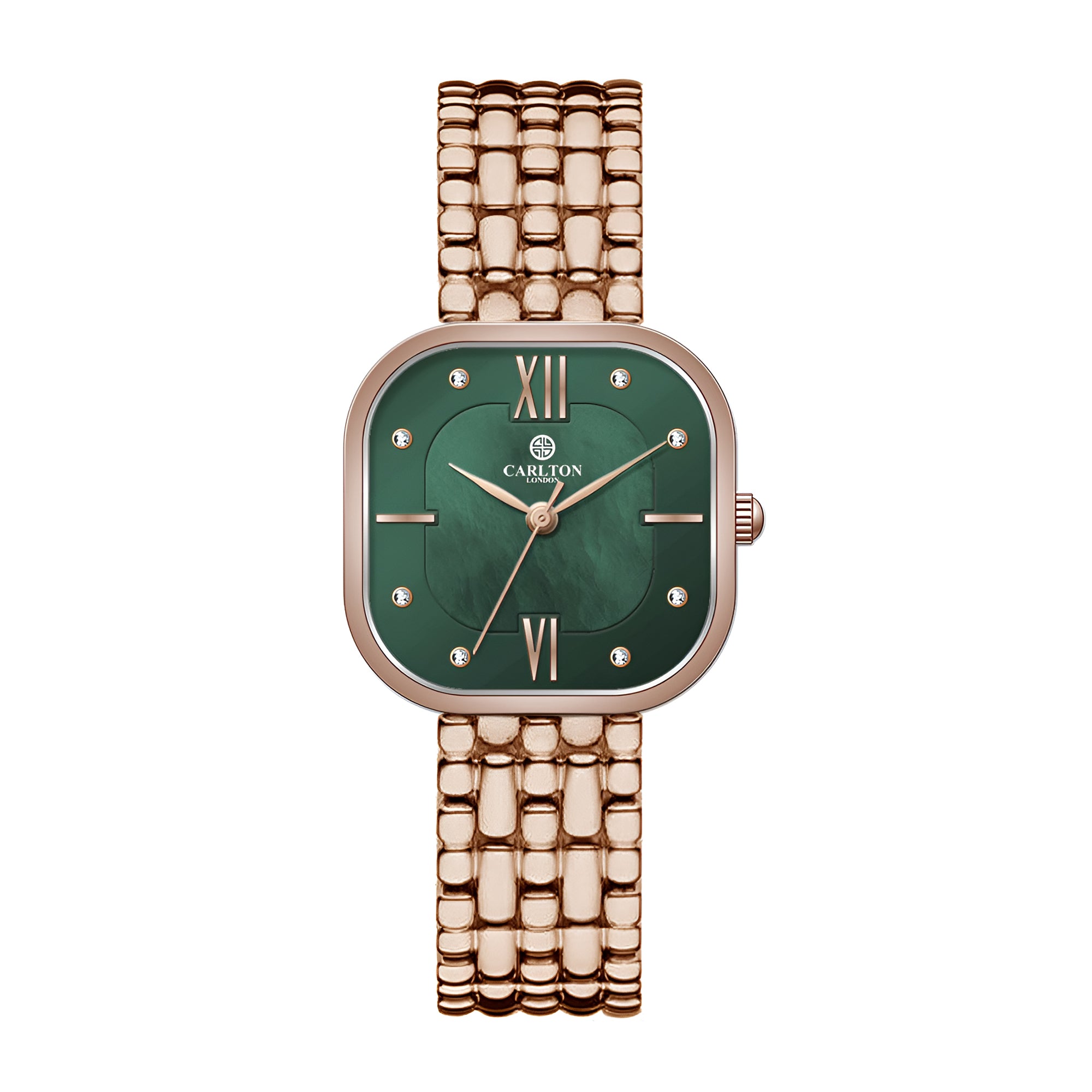 Chelsea: Women Green/ Rose Gold Analog Watch