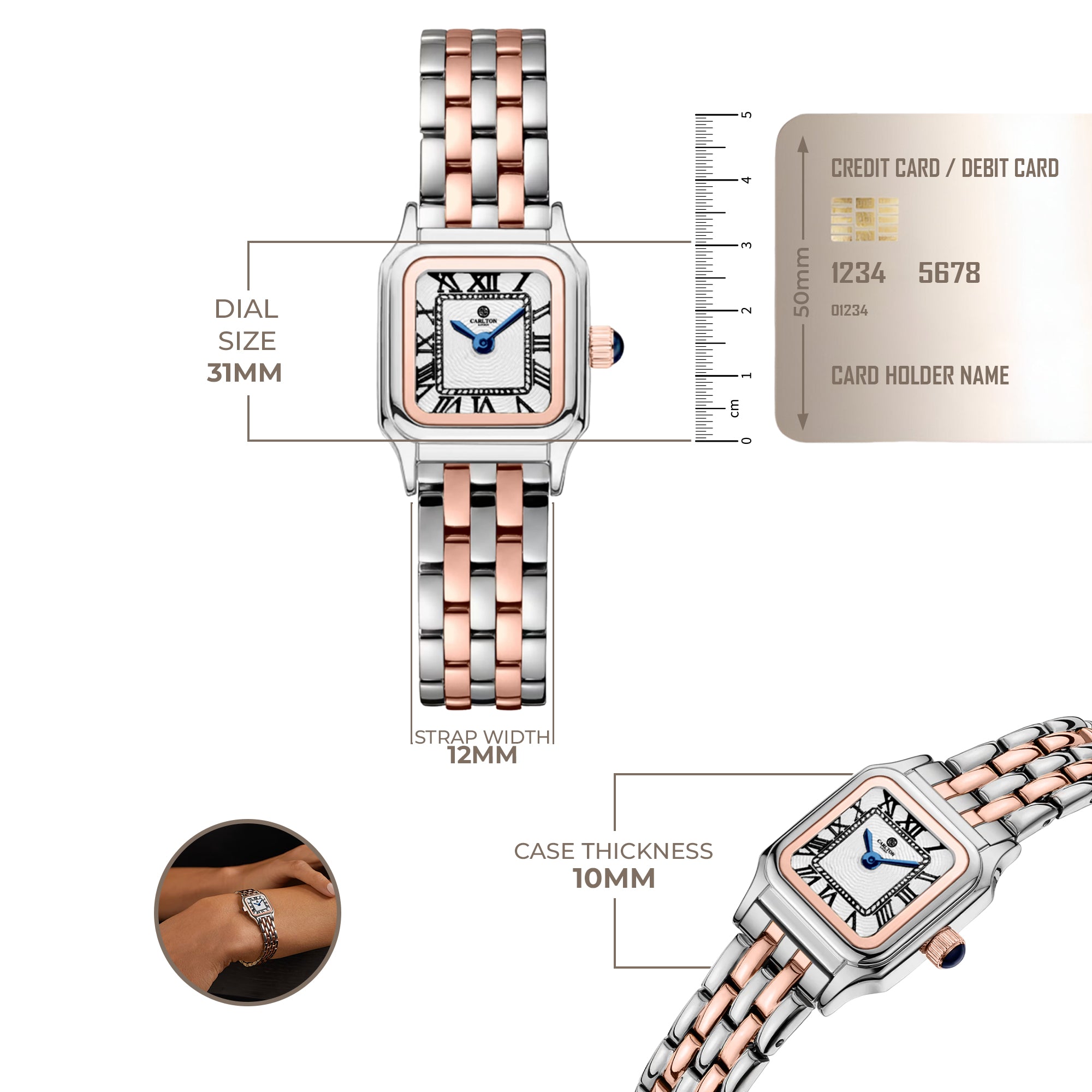 Chloe Mini White Women Analog Watch + Bracelet - CLWWS-02