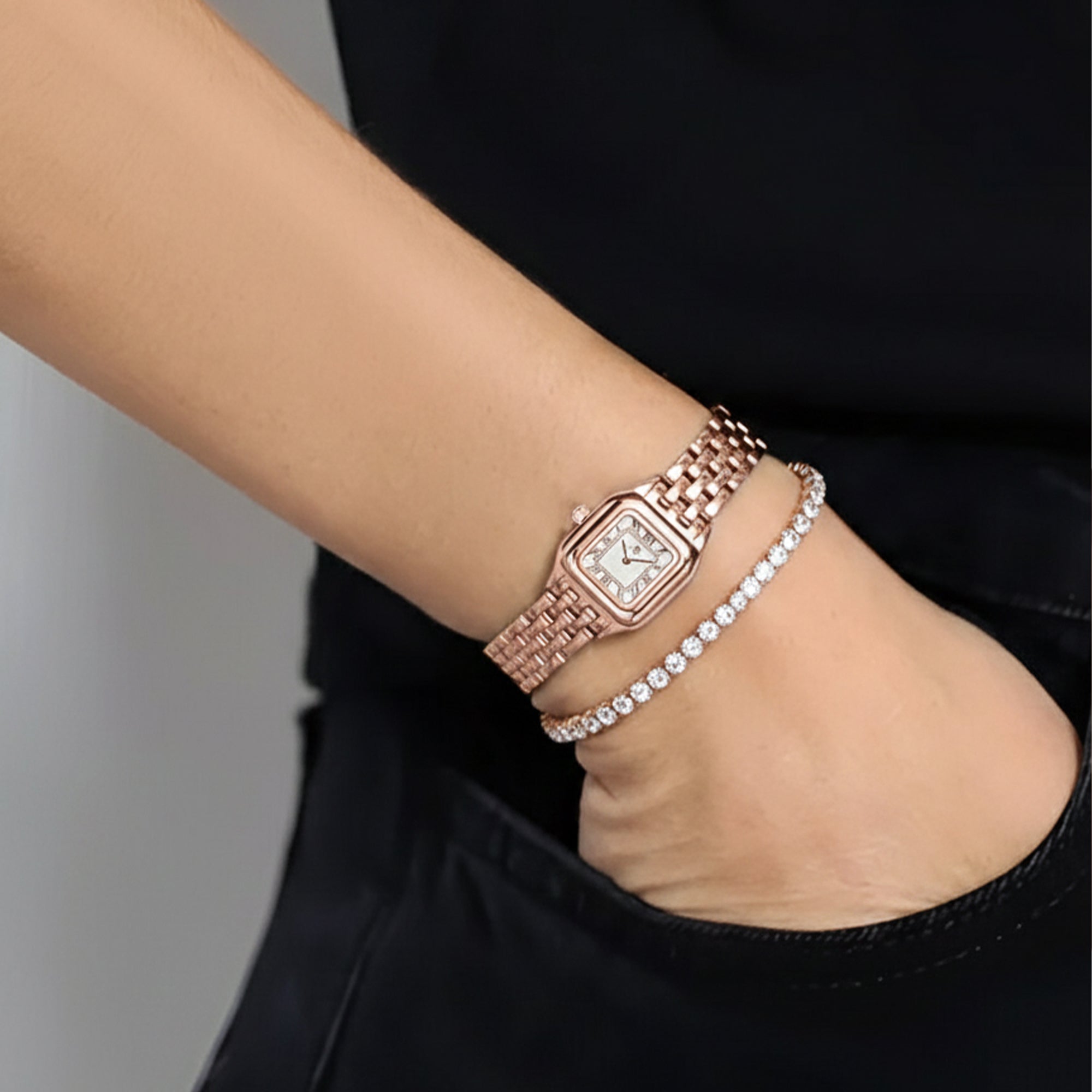 Chloe Mini White / Rose Gold Women Analog Watch + Bracelet