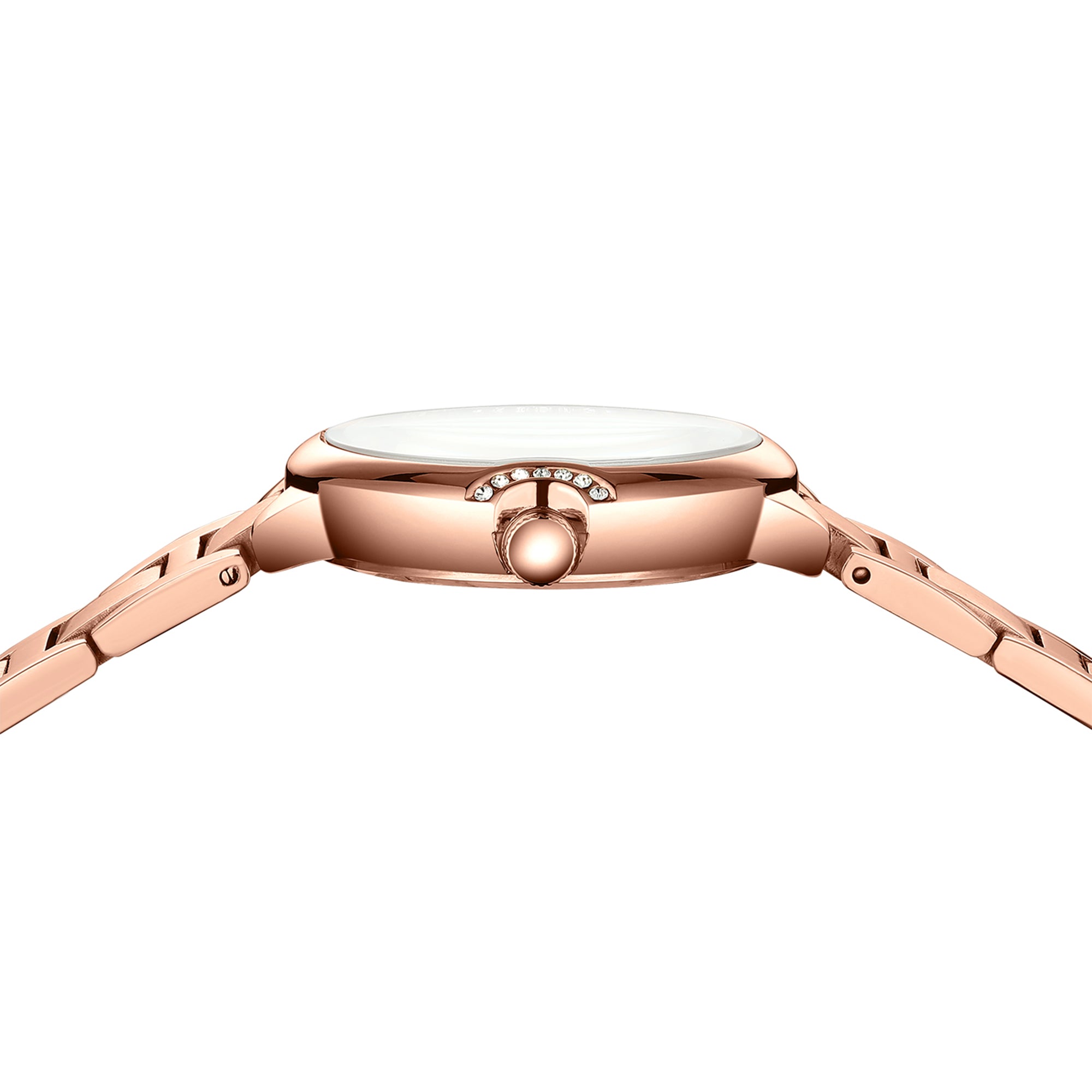 Charlotte : White/ Rose Gold Stainless Steel Women Analog Watch