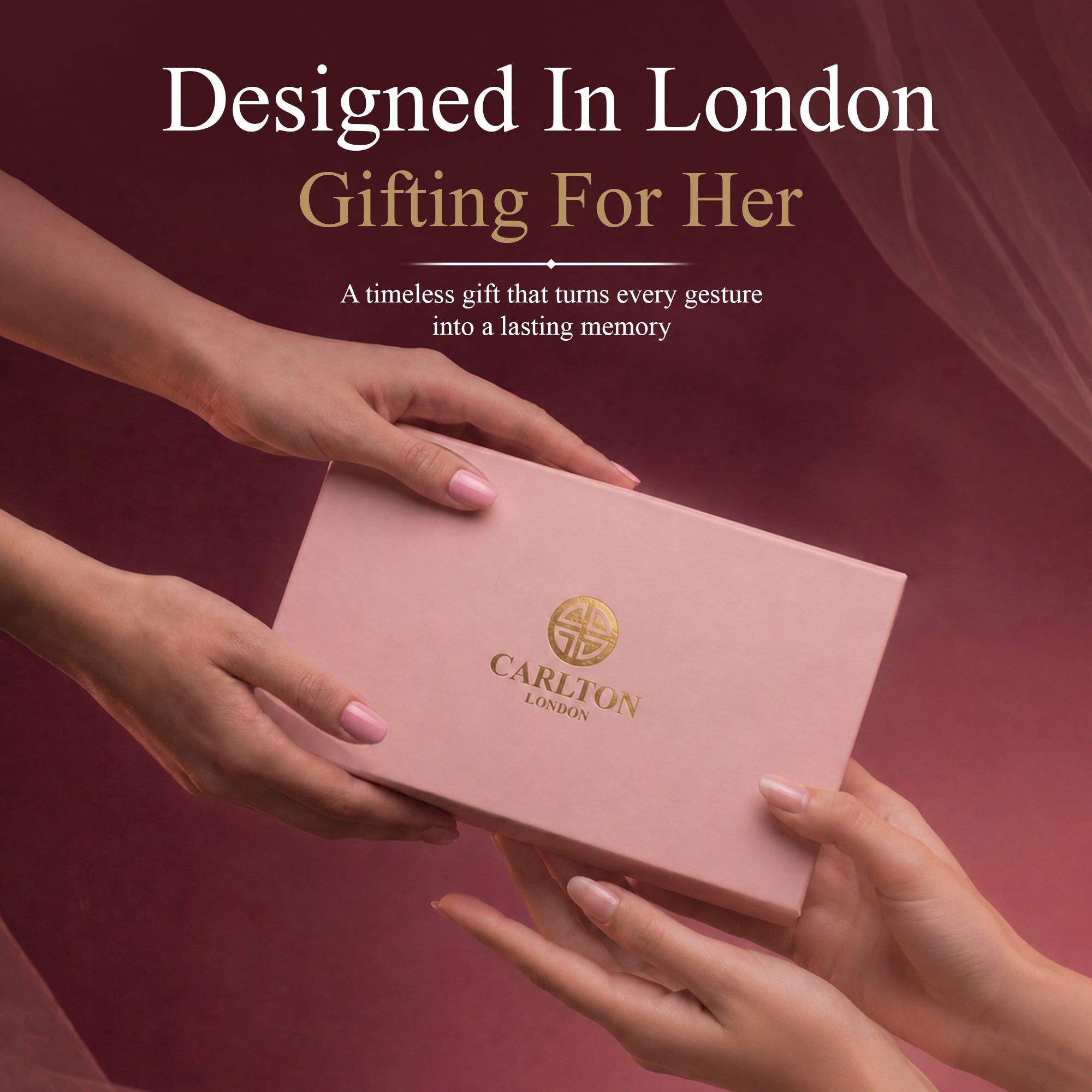 Carlton London Harper Vintage Women’s Gift Set – Pink Dial Watch with Blush Perfume 30ml, Rose Gold – CLPLG139