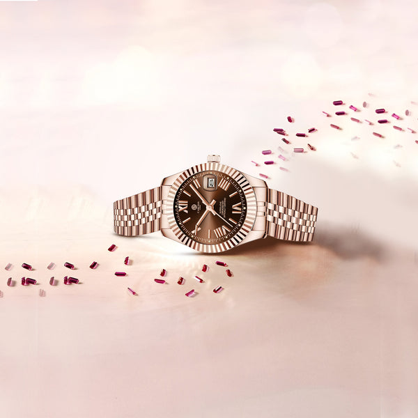 Harper: Mini Brown Stainless Steel Women Analog Watch