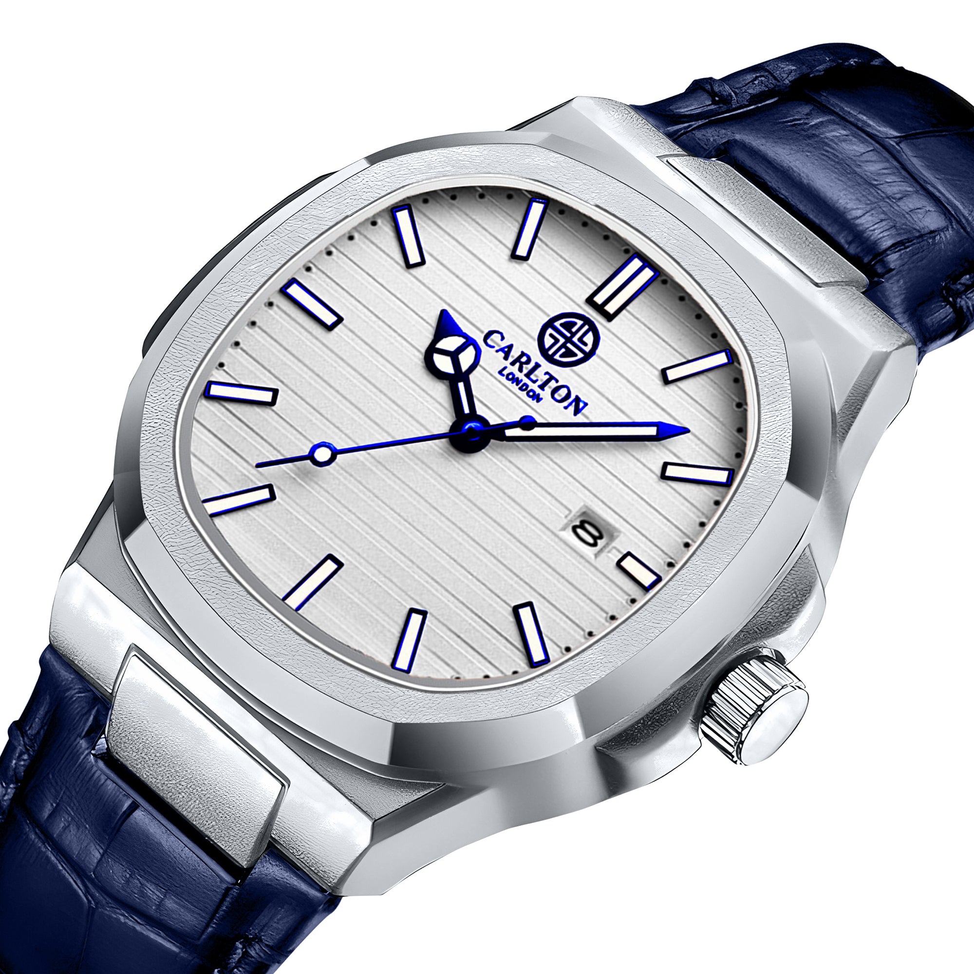 Carlton London Men Jordan White/Blue Analog Watch - CLJOR-005