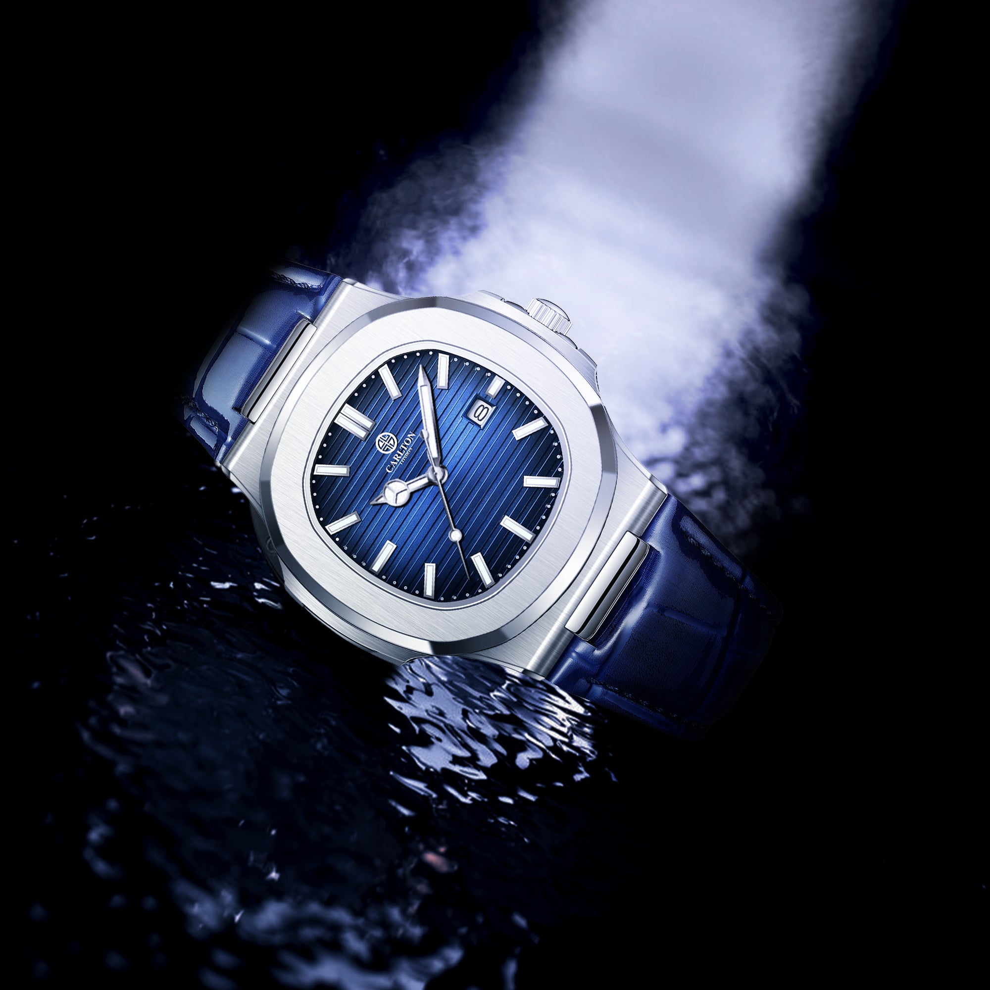 Jordan: Men Blue Leather Analog Watch - CLJOR-003