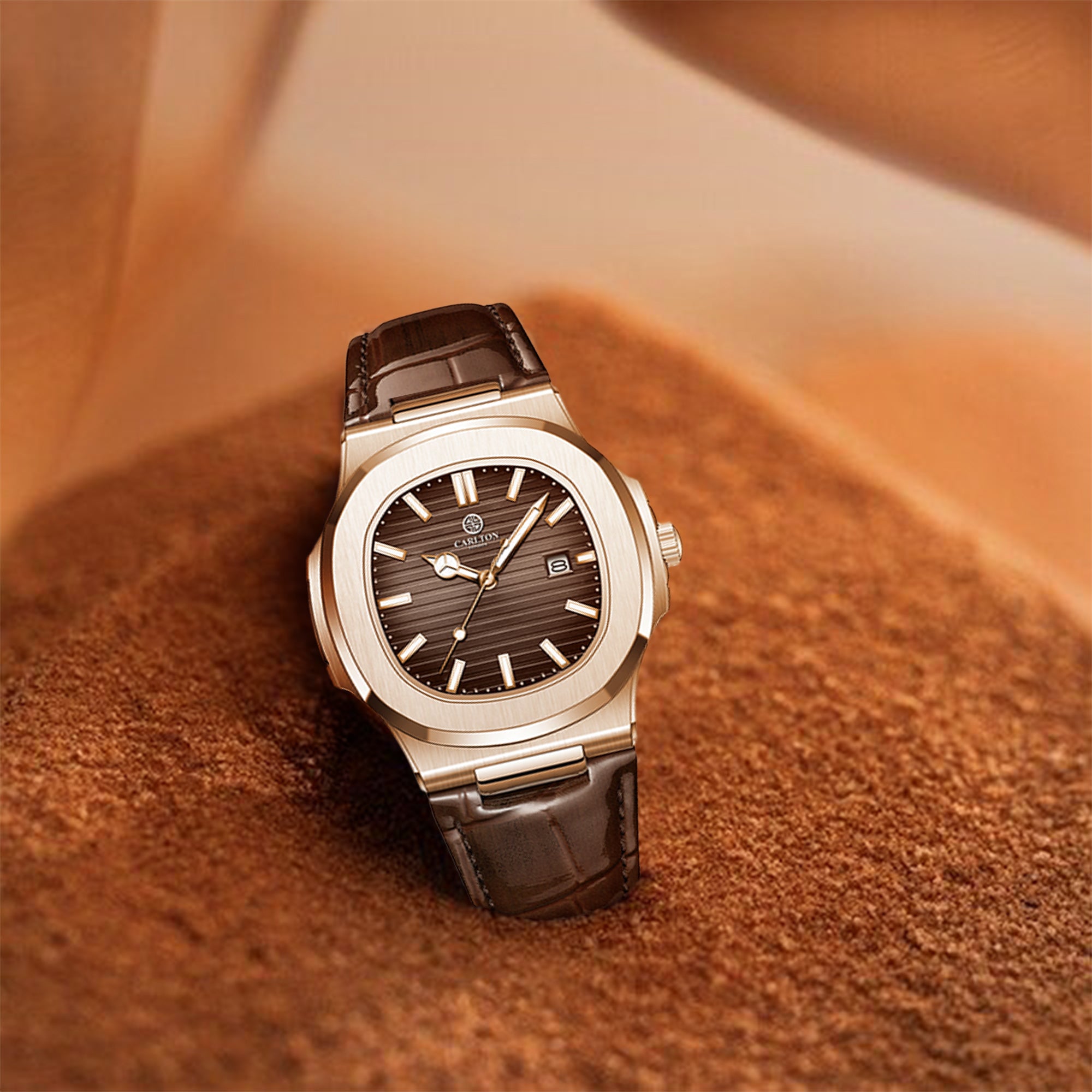 Jordan: Mens Brown Leather Analog Watch - CLJOR-002