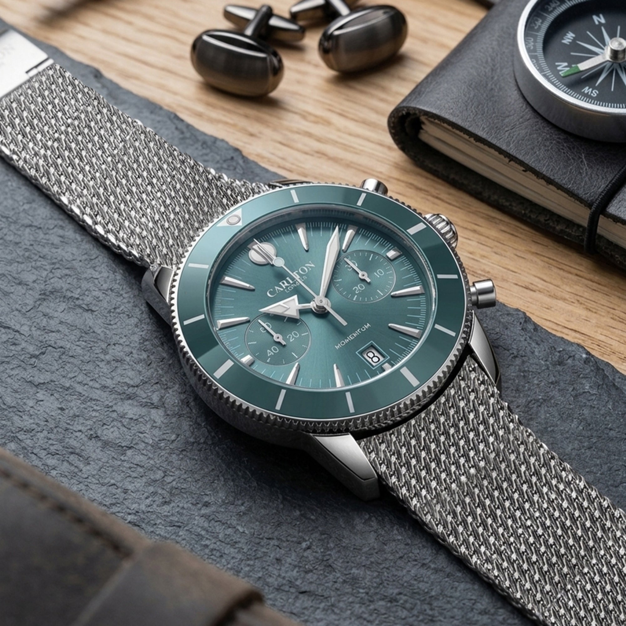 Carlton London Men Momentum Teal Dial Analog Watch CL-MT-TL