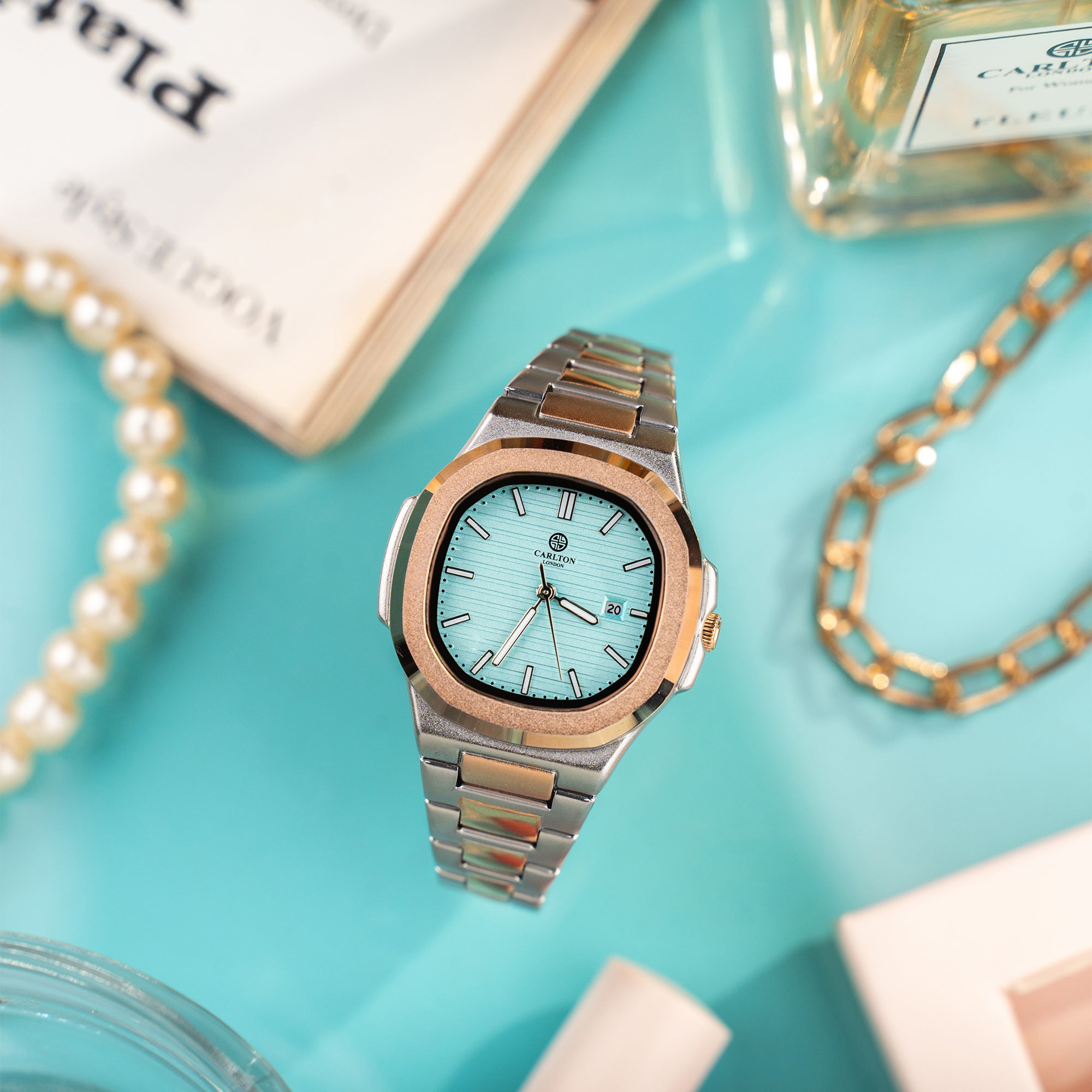 Grace: Women's Tiffany Blue Dial Analog Watch