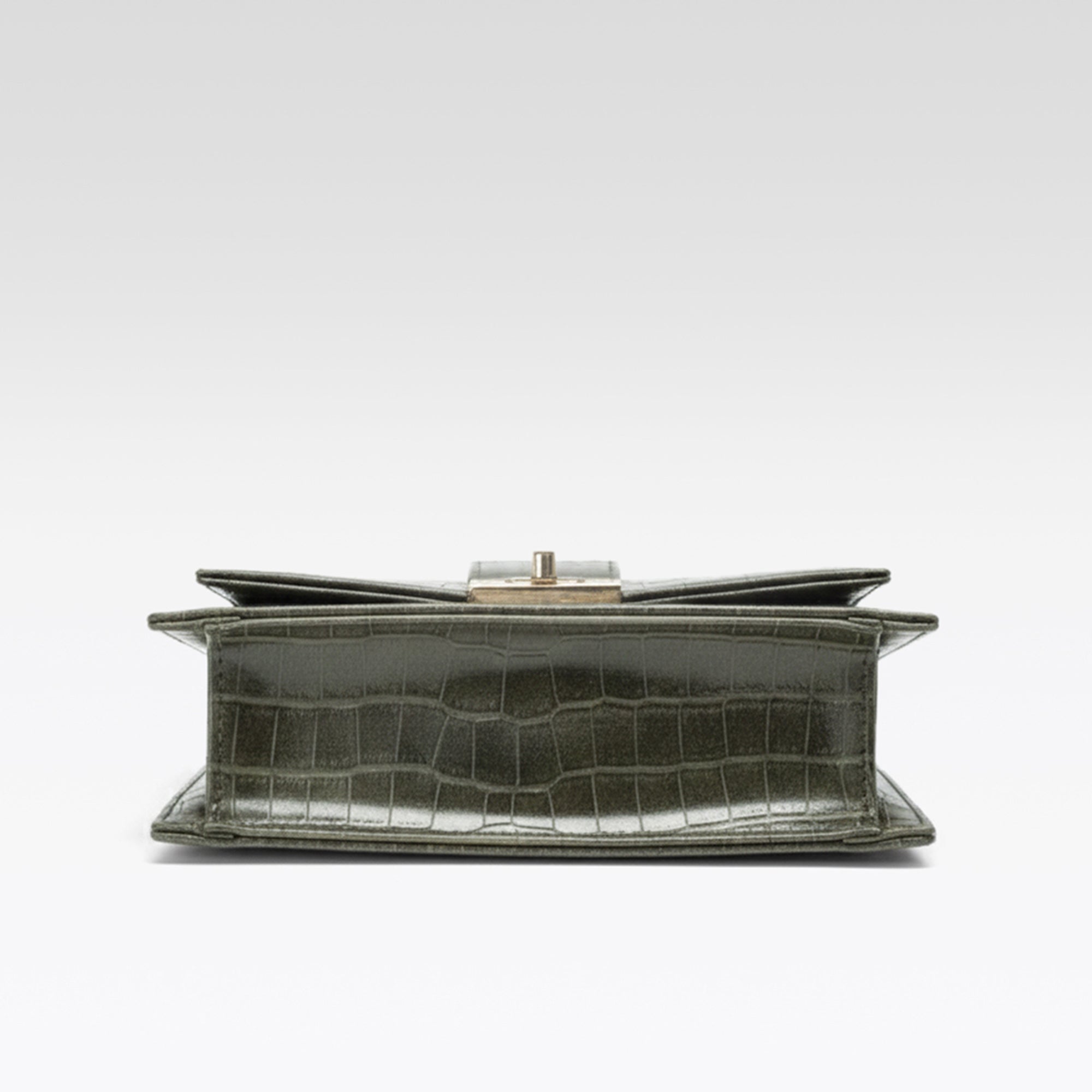 Carlton London Croc Textured Olive Green Sling Bag - CLHB-03