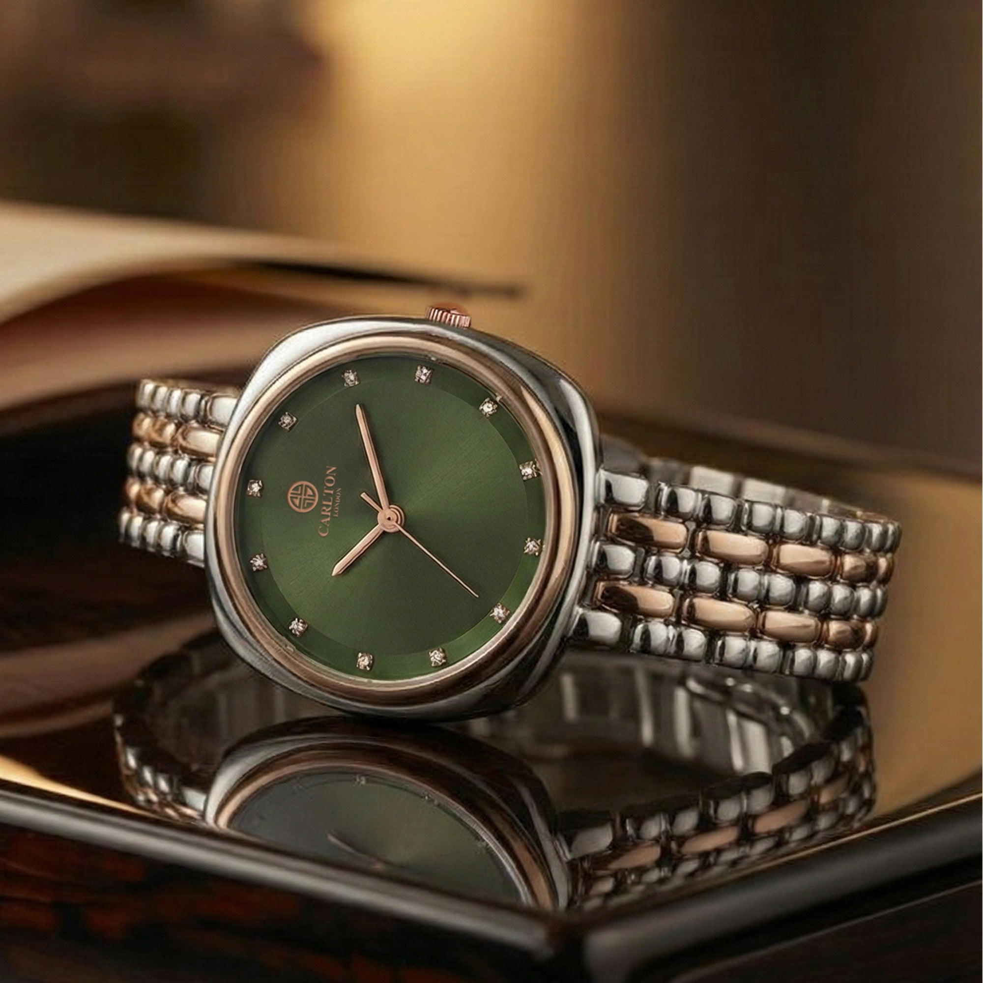 Carlton London Women Celeste Olive Green Analog Watch - CLW-CT-11