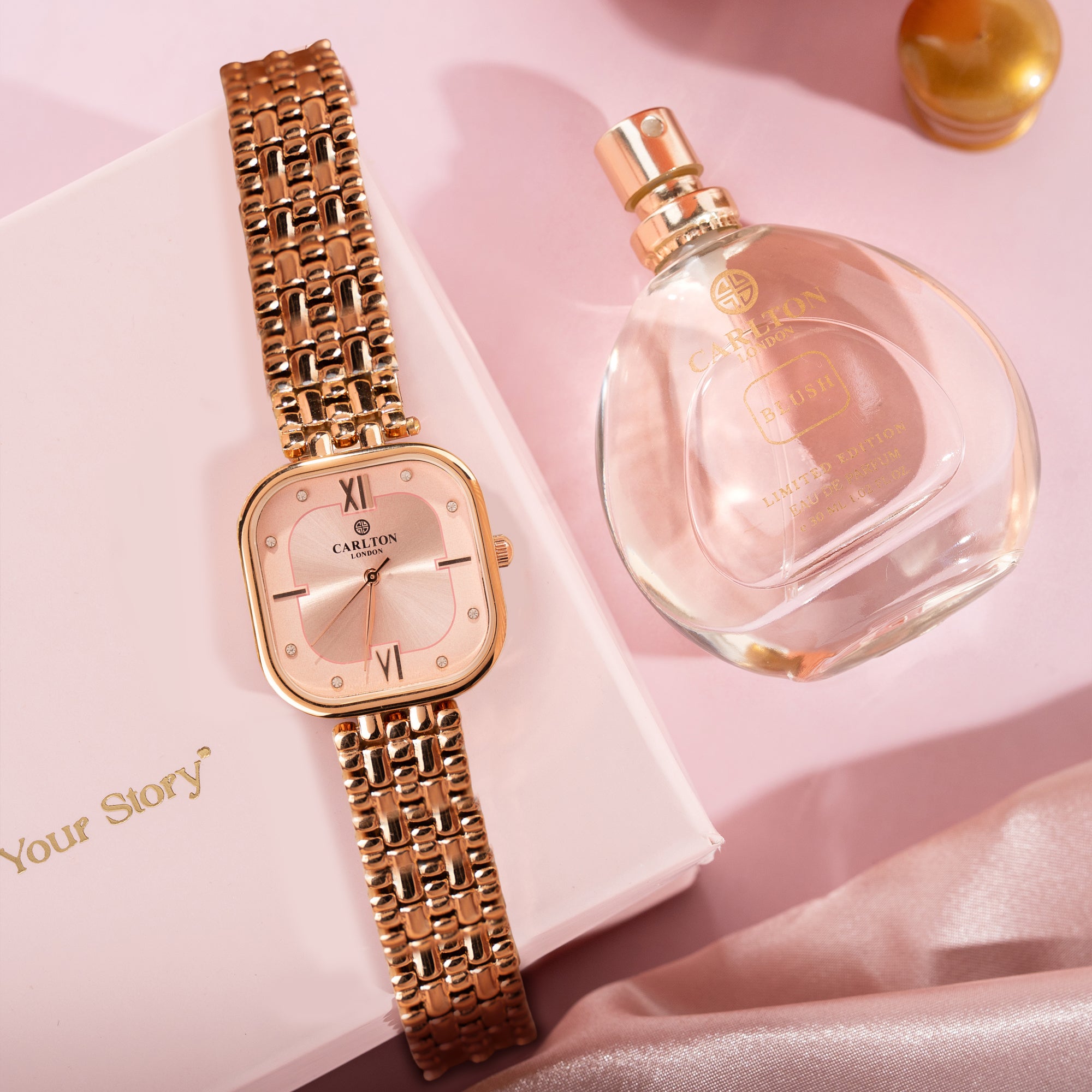 Women Gift Set 2| Chelsea Pink Watch + Blush Perfume - CLPLG102
