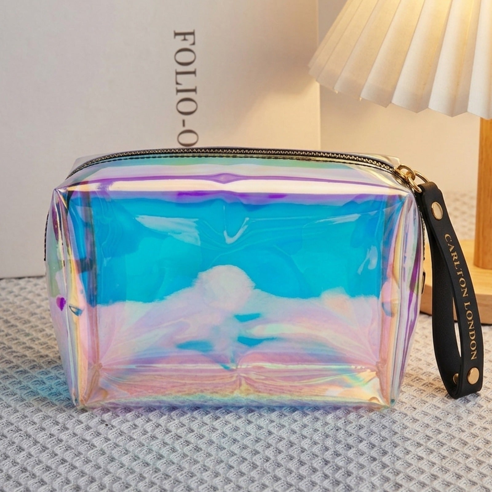 Carlton London Transparent Holographic Makeup Pouch for Women