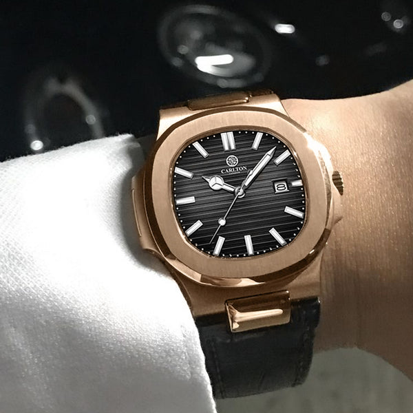 Jordan : Mens Black Leather Analog Watch