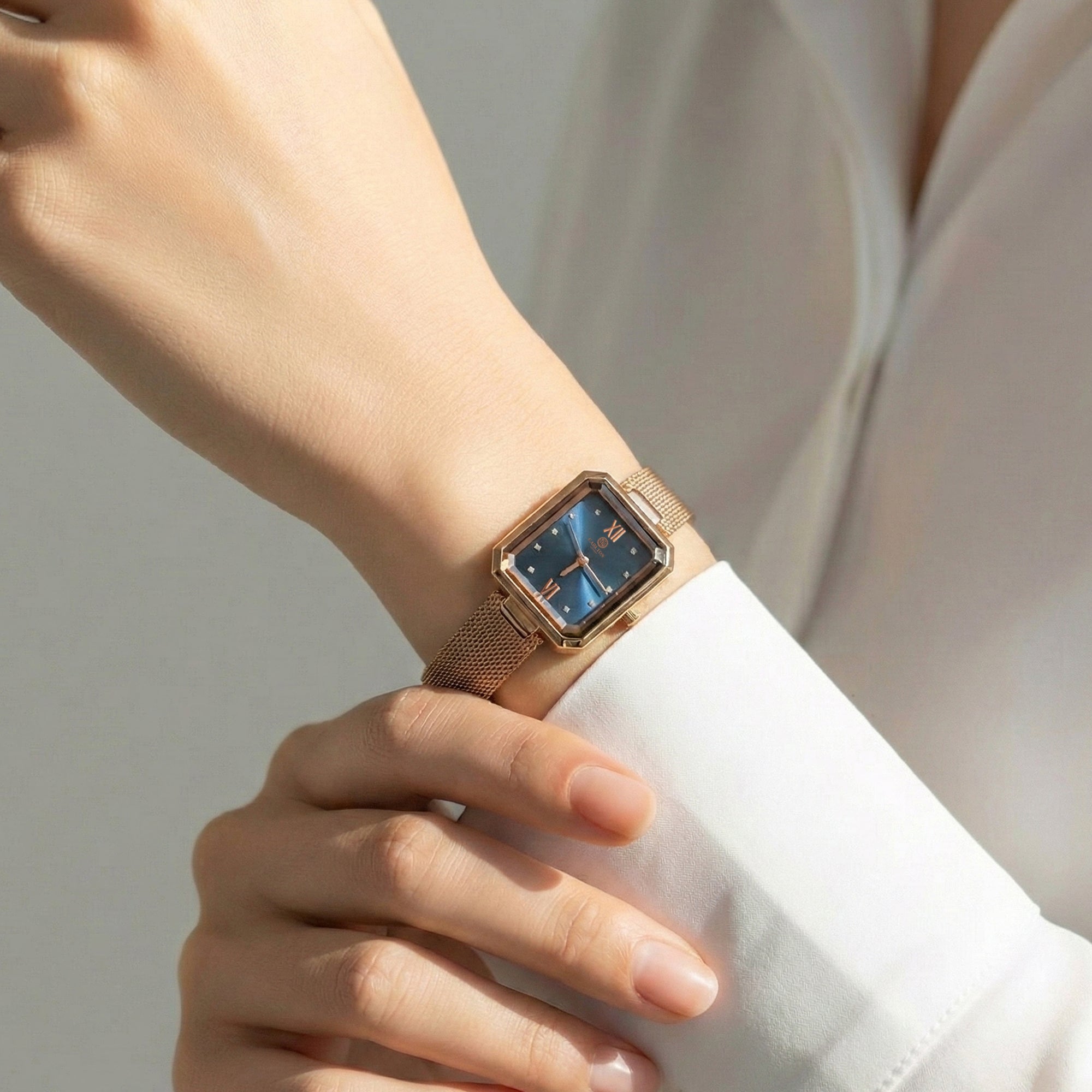 Brixton: Women's Blue/Rose Gold Analog Watch - CLRGMBLU