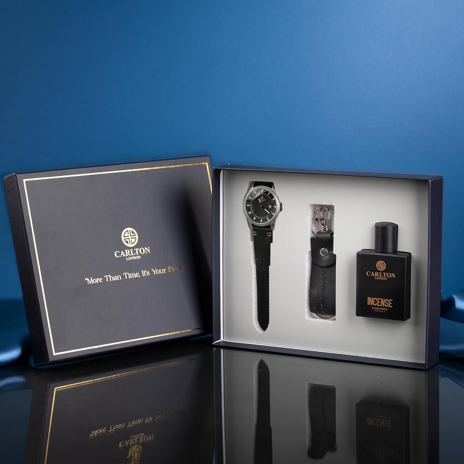 Men Gift Set 3 - Incense Perfume + Watch +Key Chain