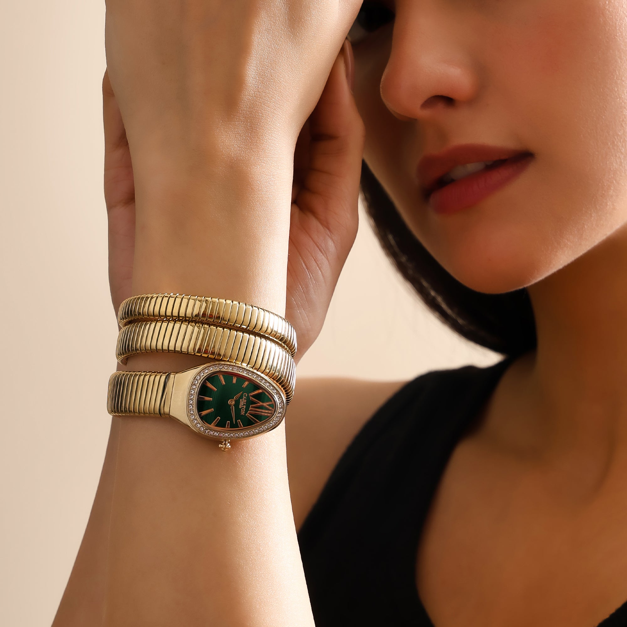 Charmer Women Green/Gold Dial Watch - CLW-SNK-A3GN