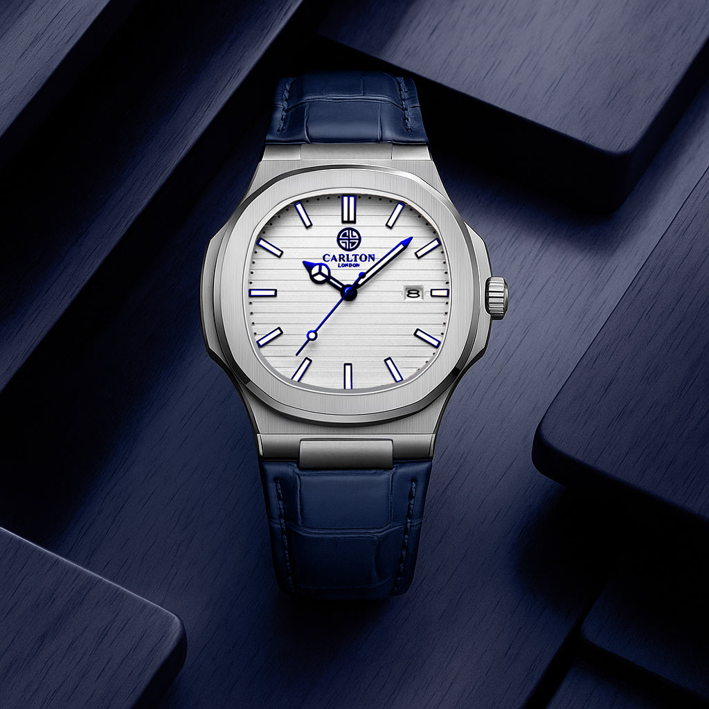 Carlton London Men Jordan White/Blue Analog Watch - CLJOR-005