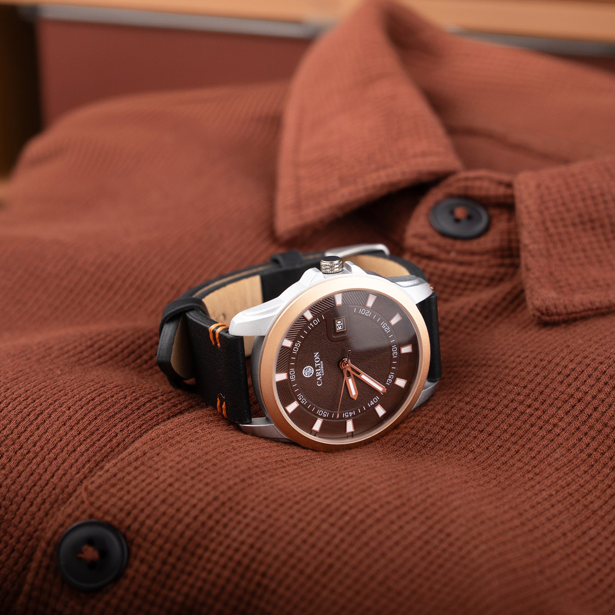 Duke Men Brown Leather Analog Watch