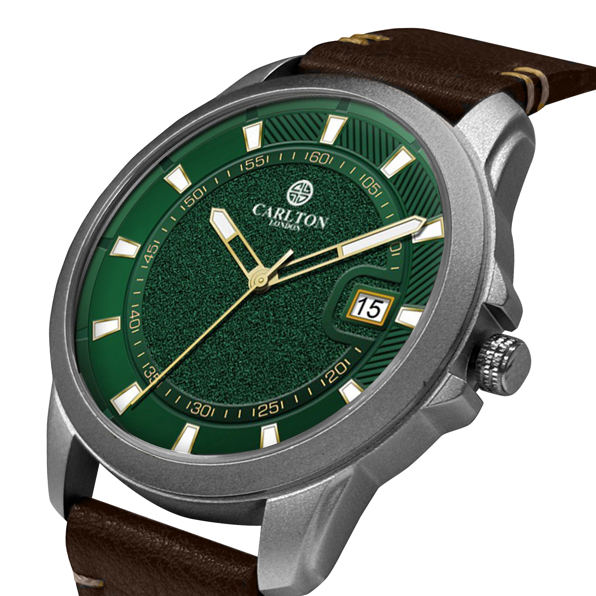 Duke Men Green/Brown Leather Analog Watch
